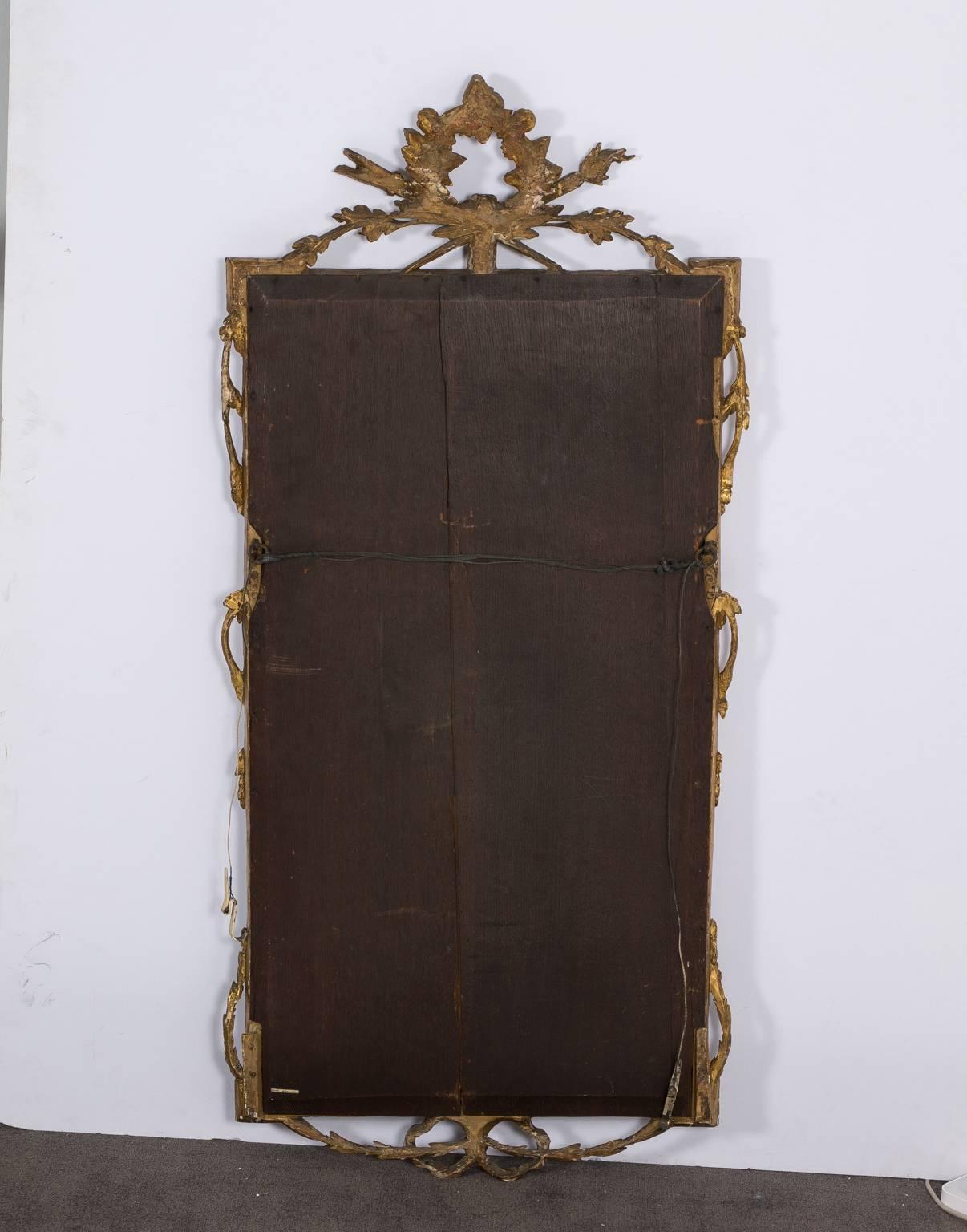 Carved Neoclassical Mirror with Wheat Motif