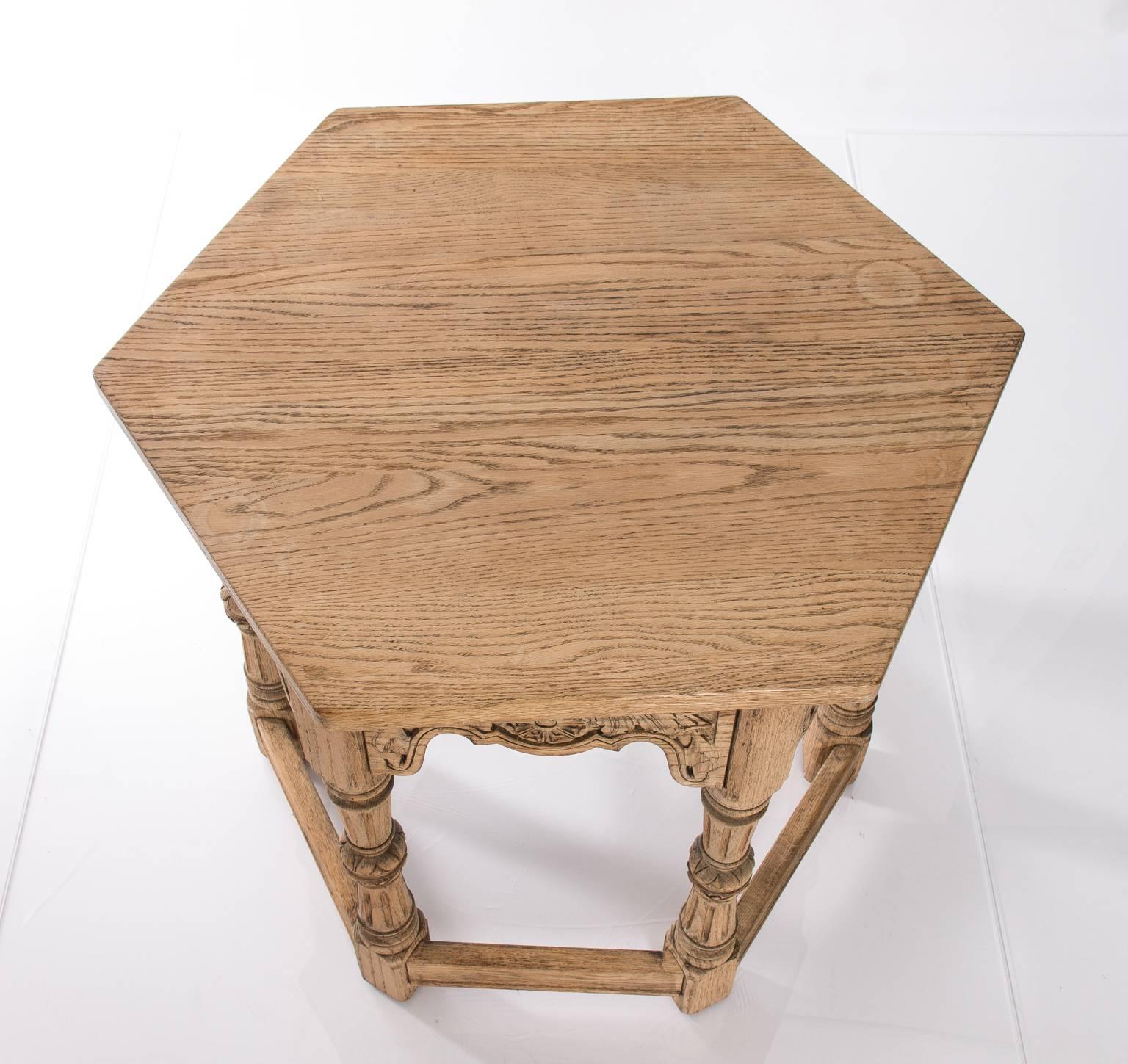 20th Century Oak Jacobean Hexagonal Table