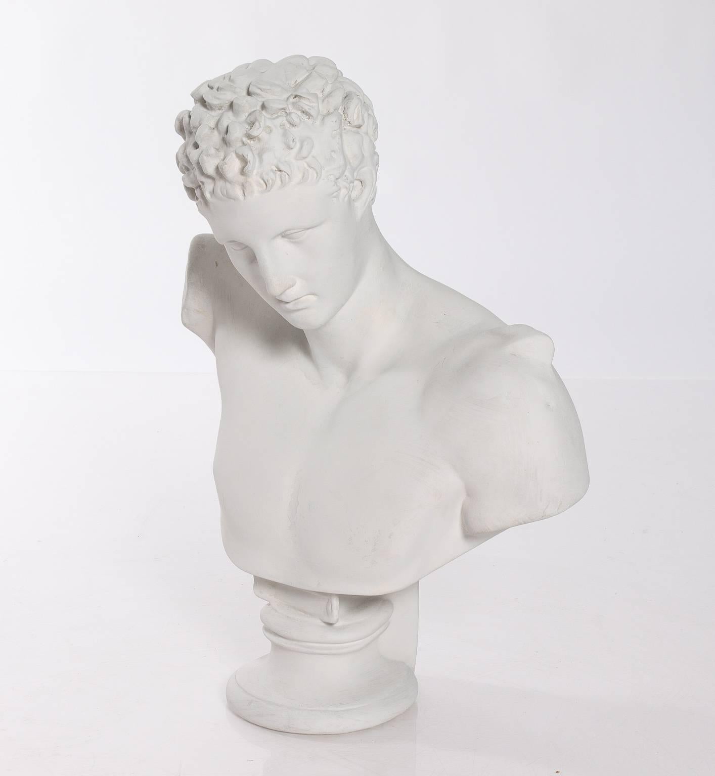 20th century plaster bust of Hermes.
 