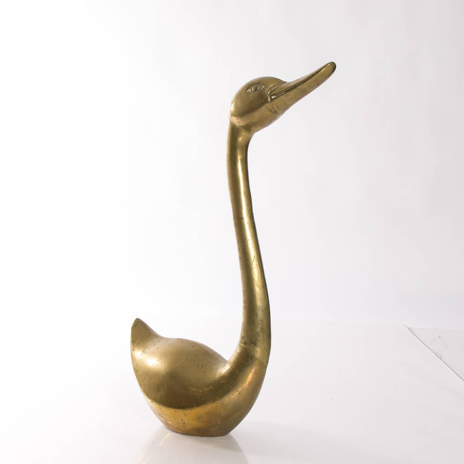 Pair of Brass Geese In Excellent Condition In Stamford, CT