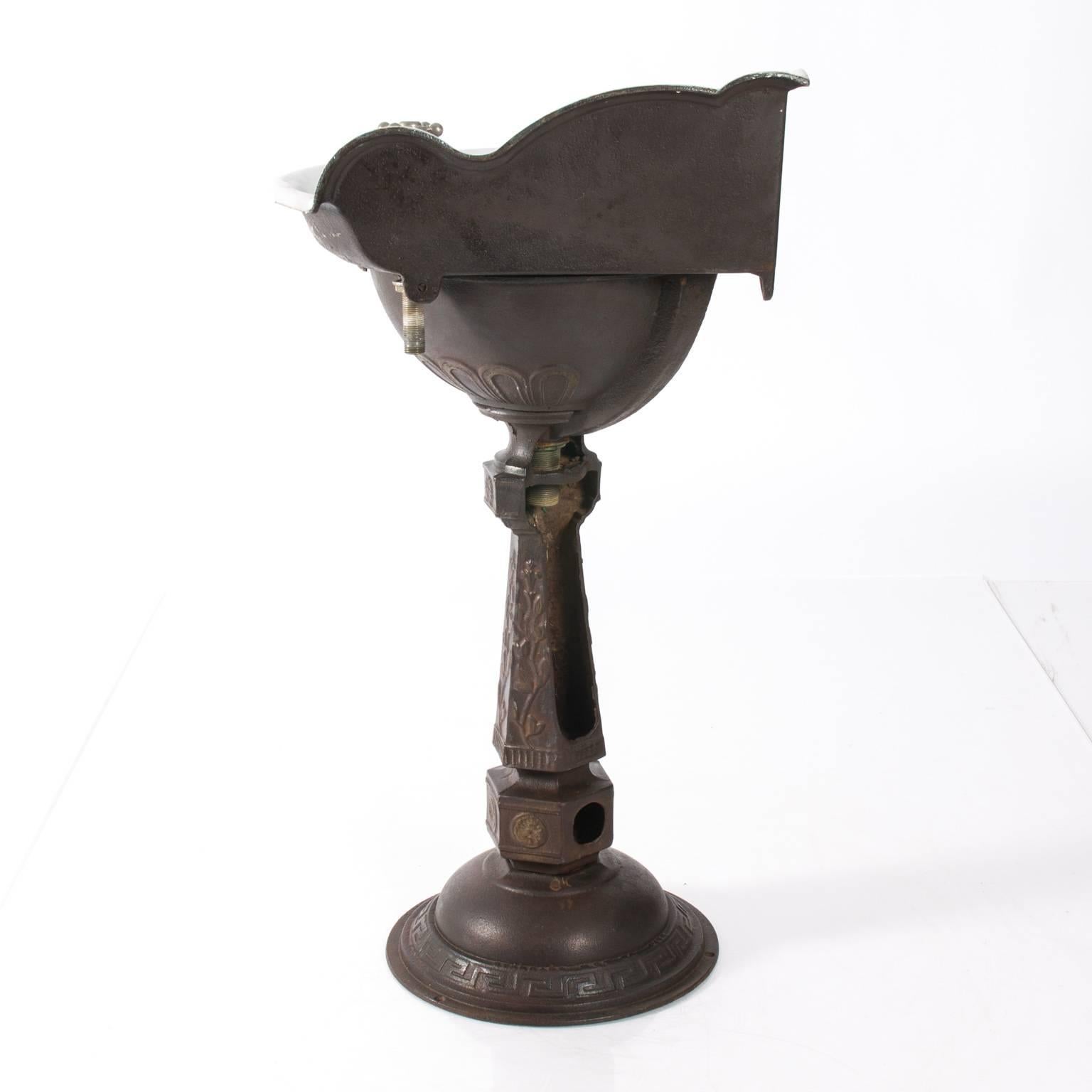 Glazed Victorian Cast Iron Corner Sink