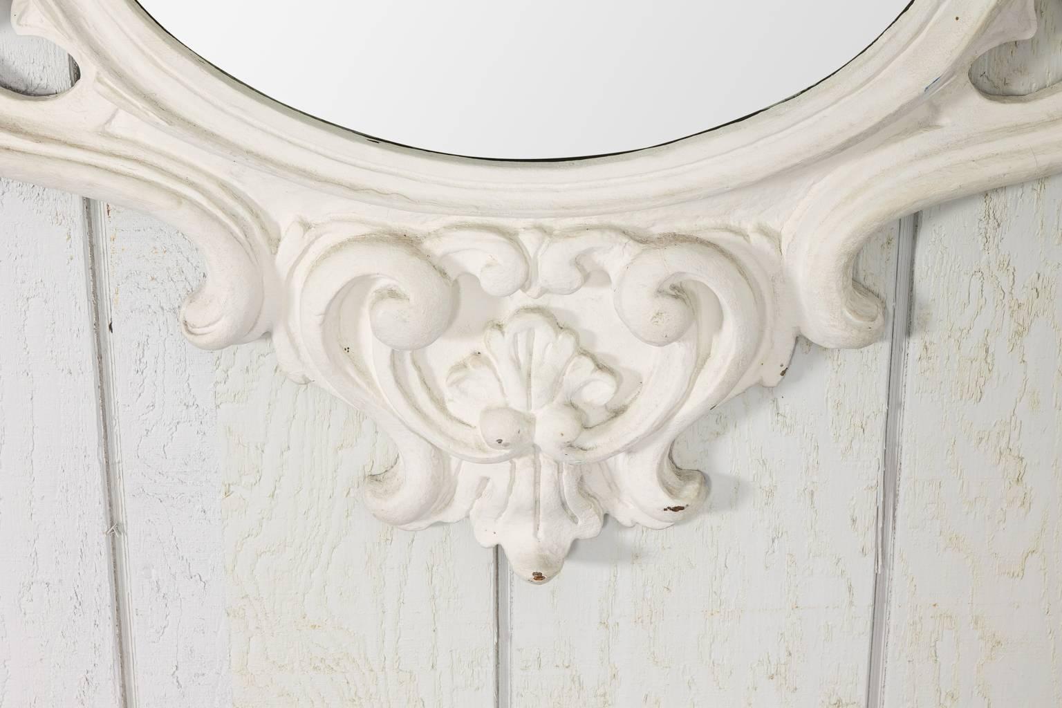 Painted Dorothy Draper Style Baroque Mirror