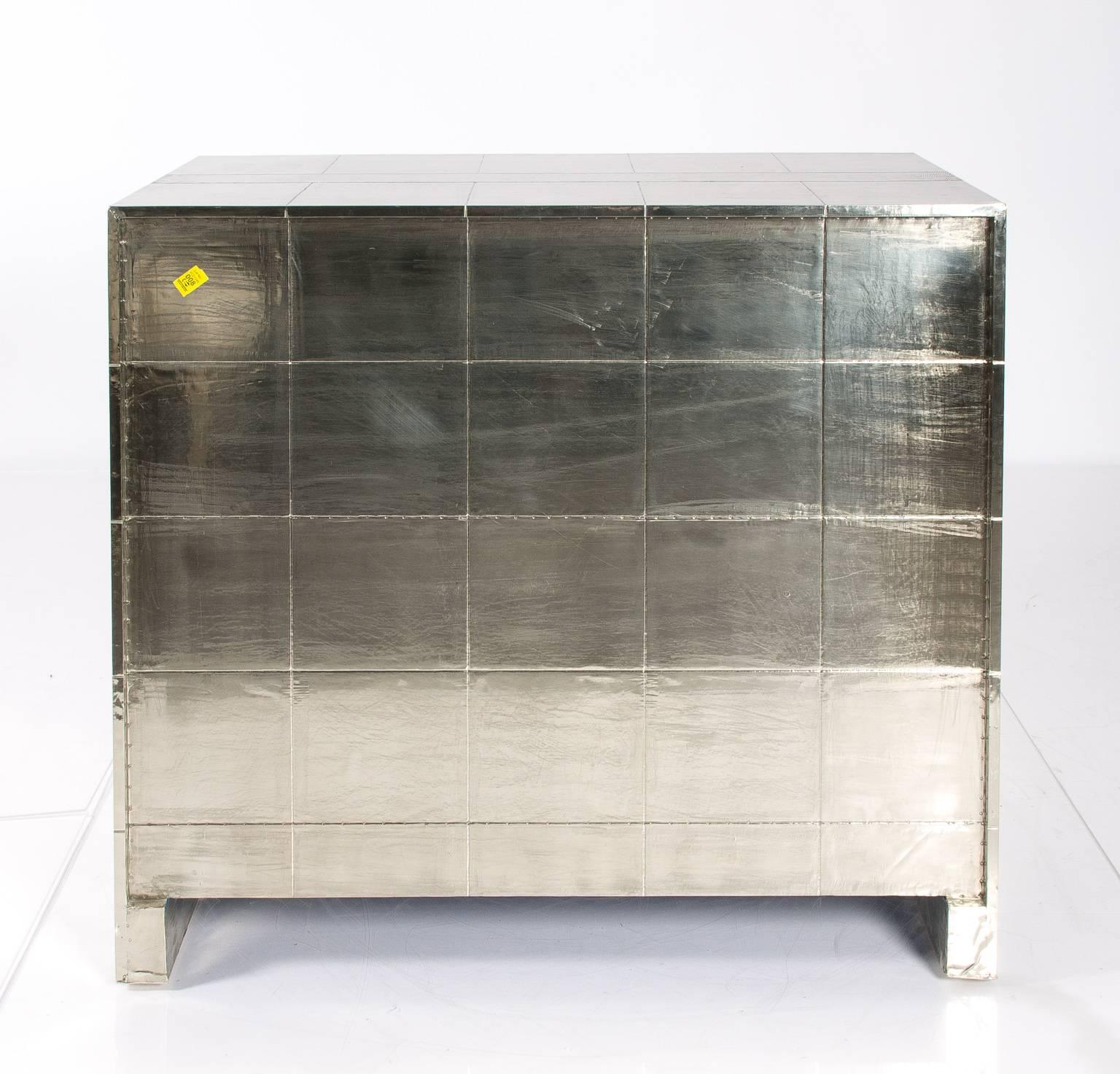 Johnathan Adler Nickel Plated Console Cabinet 1