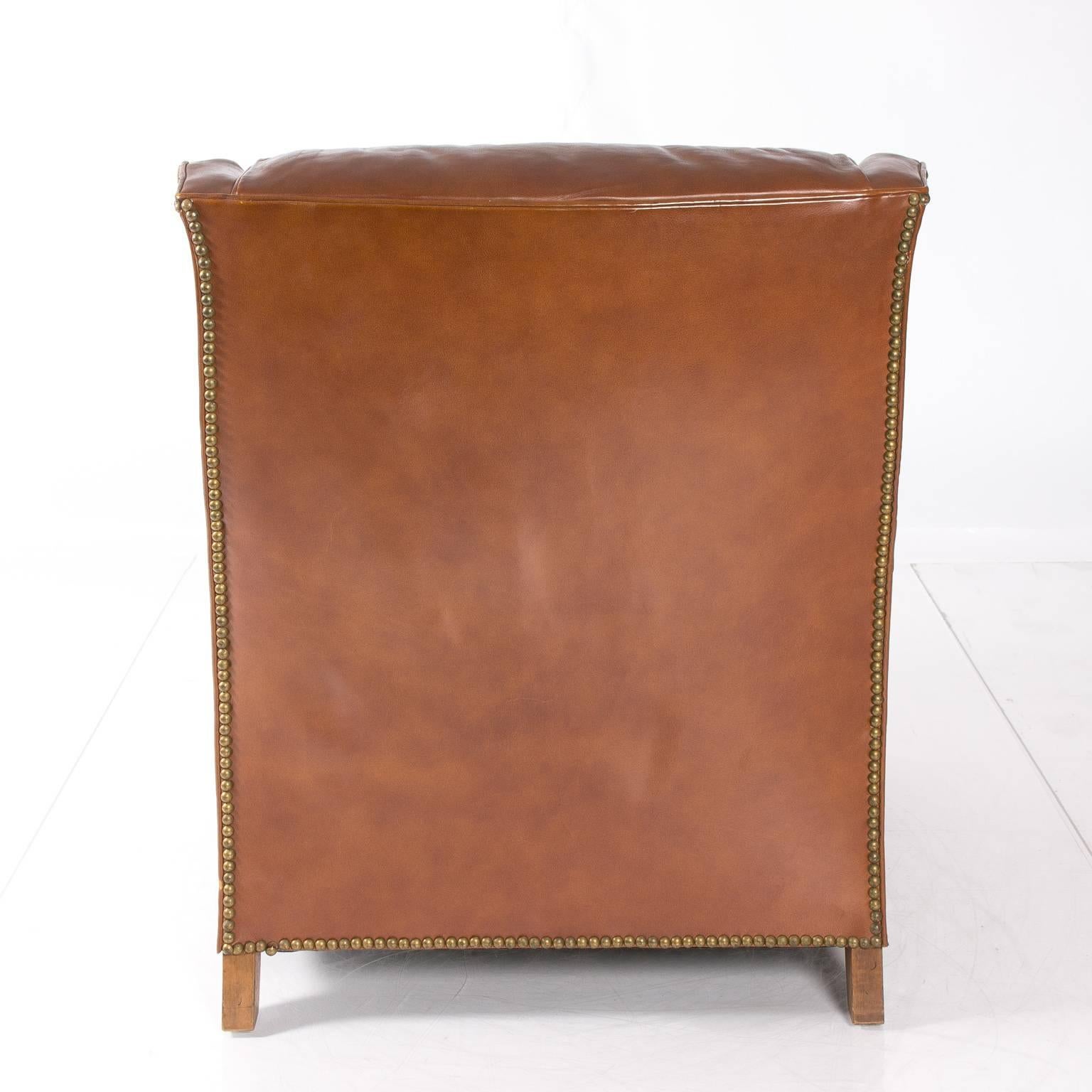 Leather Club Chair and Ottoman 1