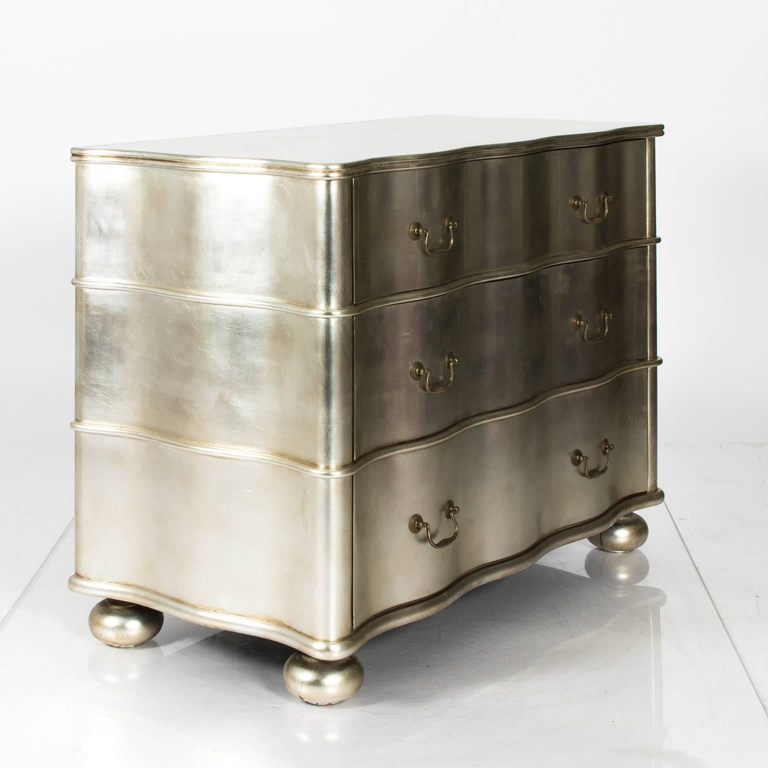 Silver Leaf Chest of Drawers In Good Condition In Stamford, CT