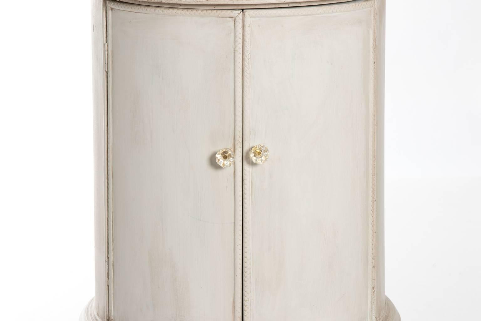 1970s painted round stand with two doors.
 