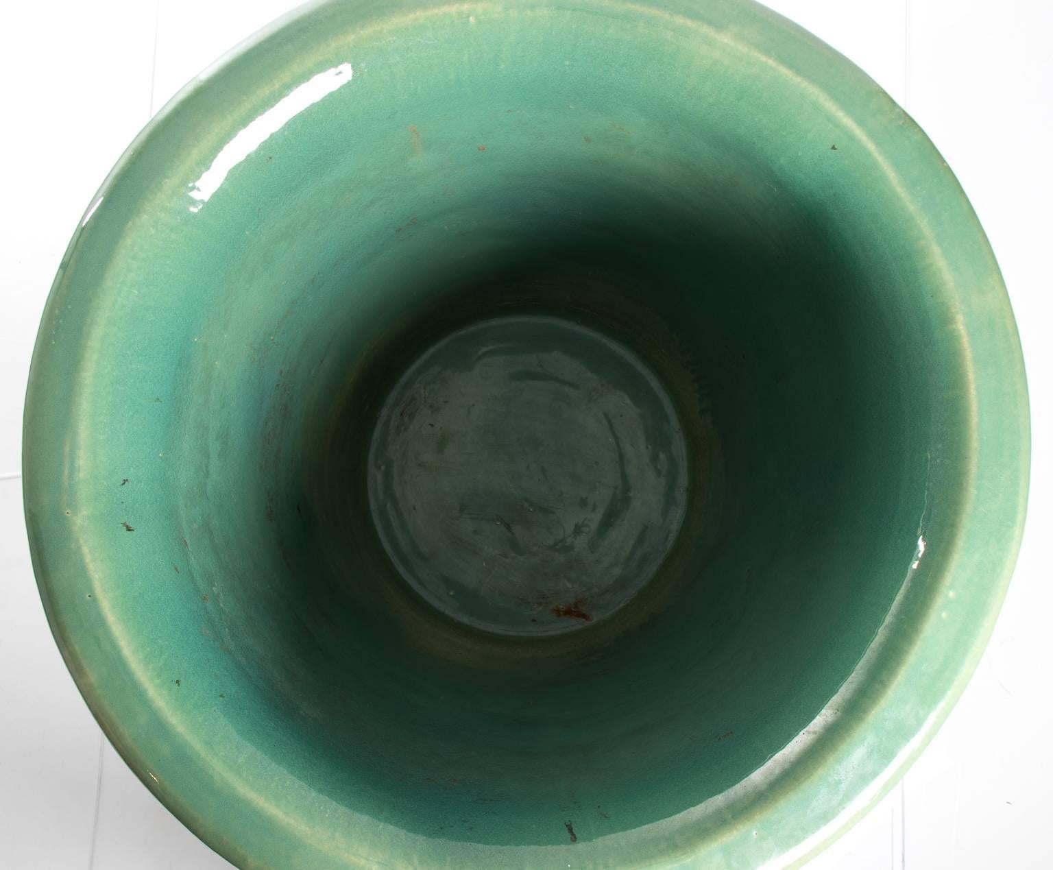 20th Century Pair of Large Glazed Ceramic Urns