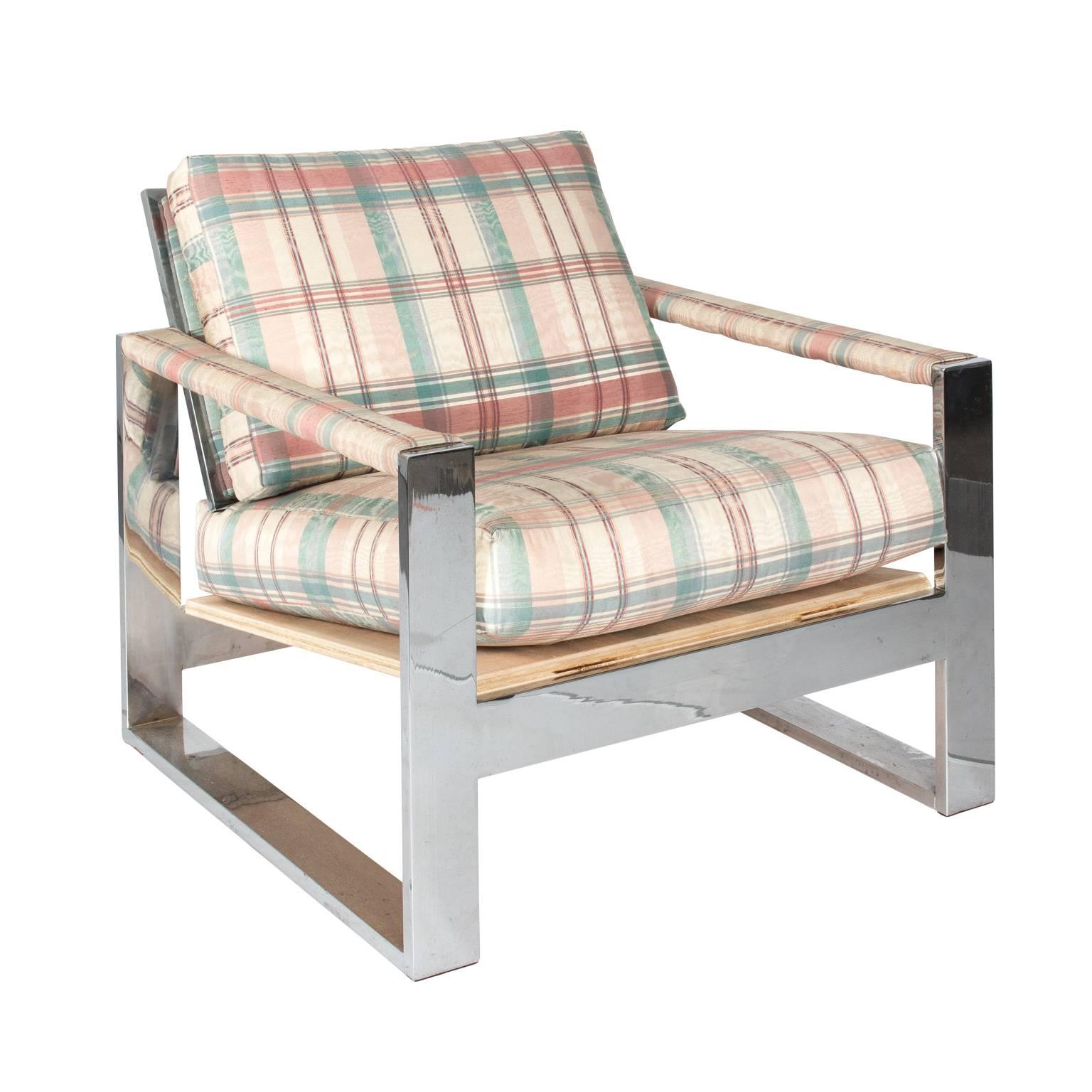 Mid-Century Modern Pair of Milo Baughman Cube Chairs
