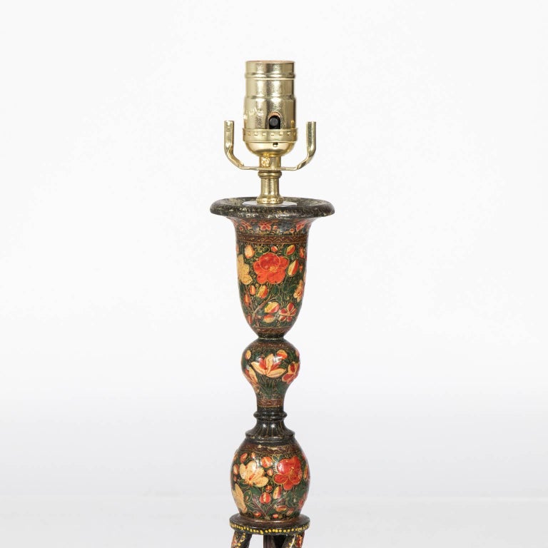 Pair of Kashmiri Candlestick Lamps at 1stDibs