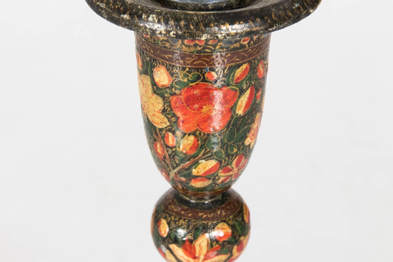 Pair of Kashmiri Candlestick Lamps 1