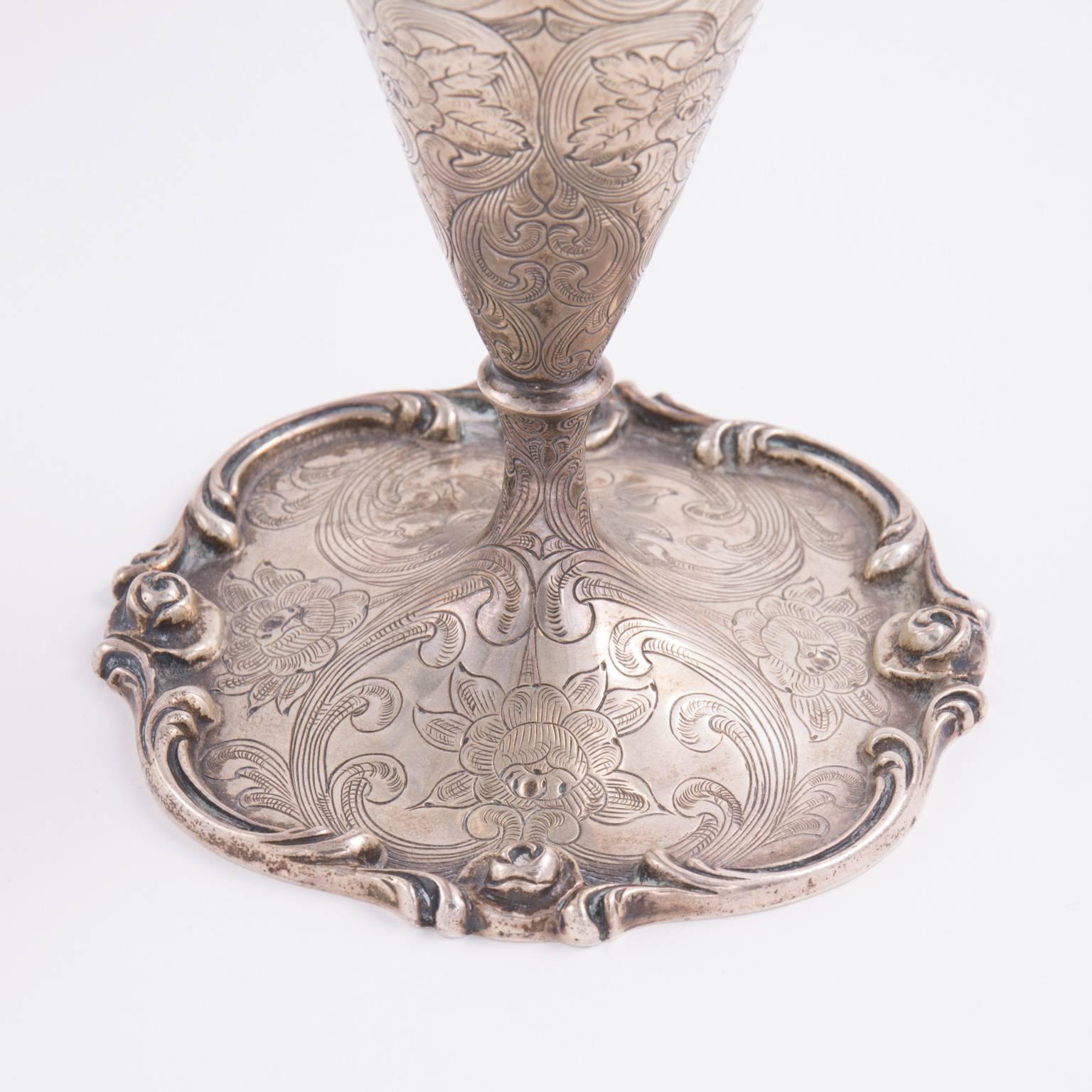 20th Century Sterling Silver Vase For Sale