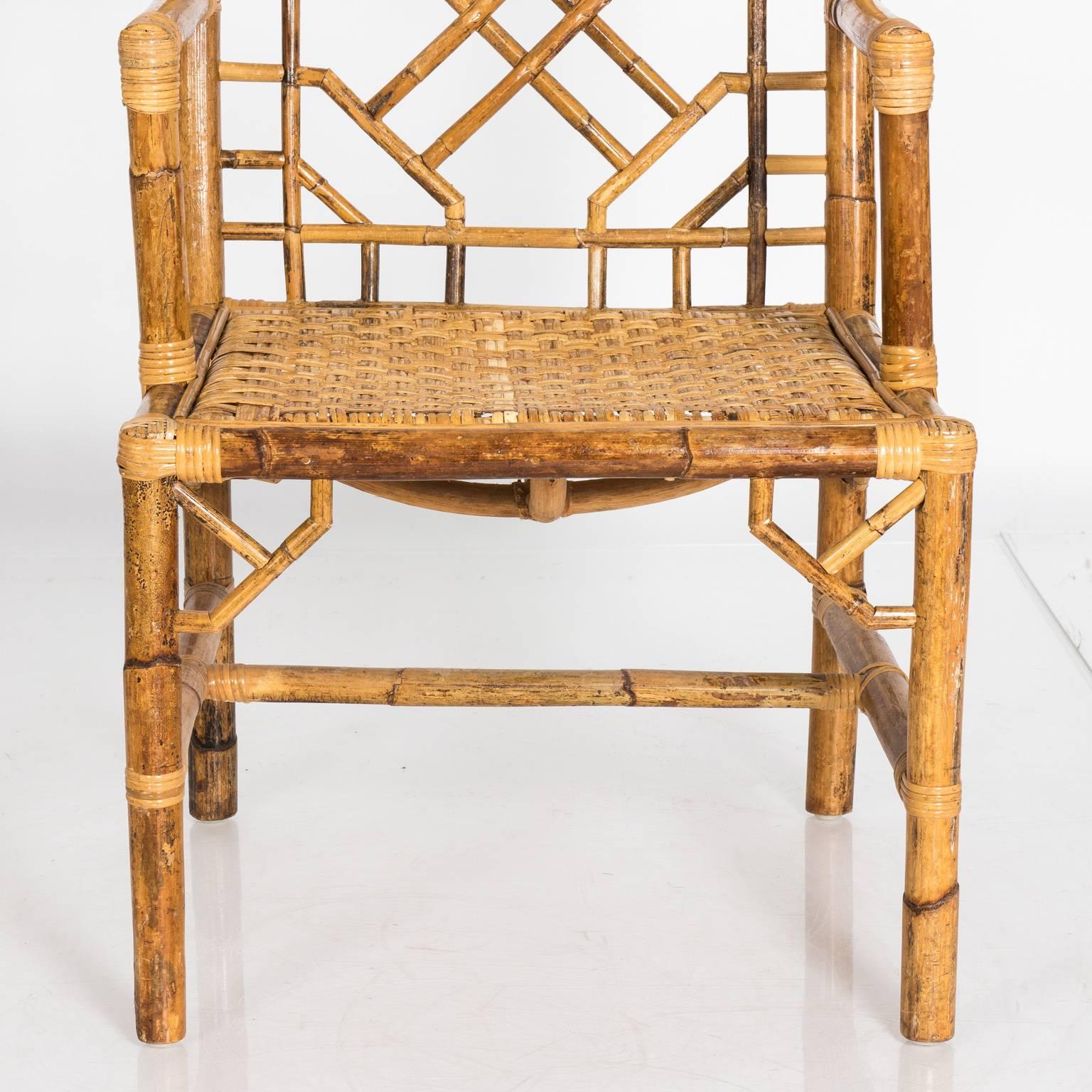 Bamboo Chinoiserie Style Rattan Chair