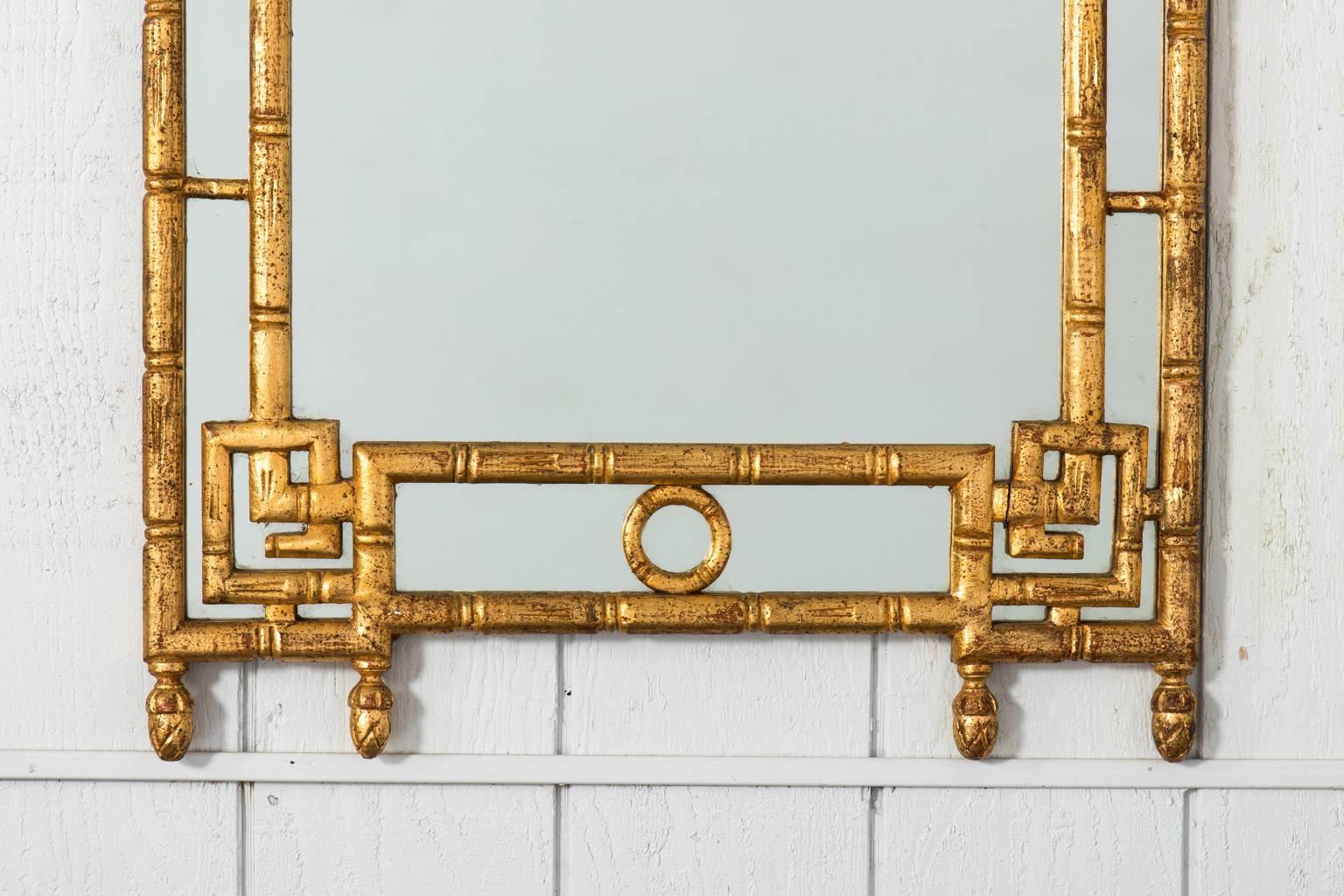 Gilt Chinoiserie Style Mantel Mirror