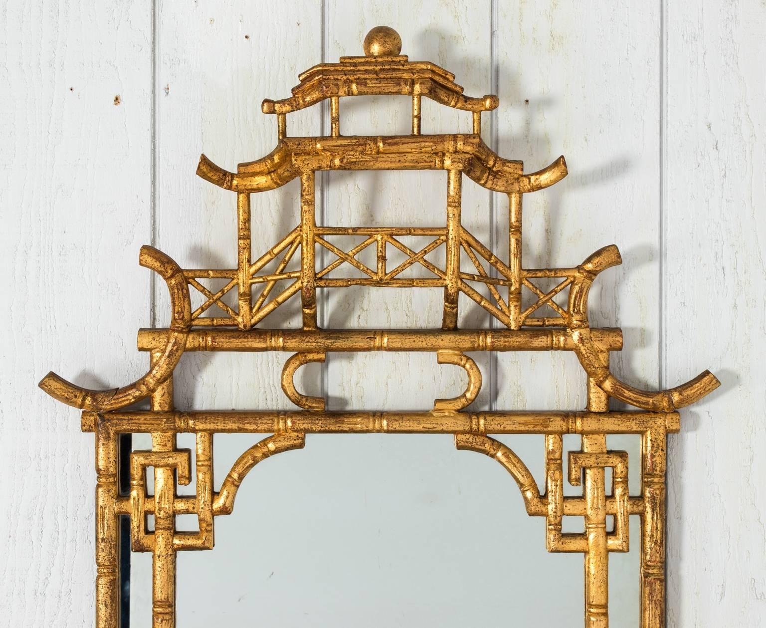 Gold Chinoiserie Style Mantel Mirror