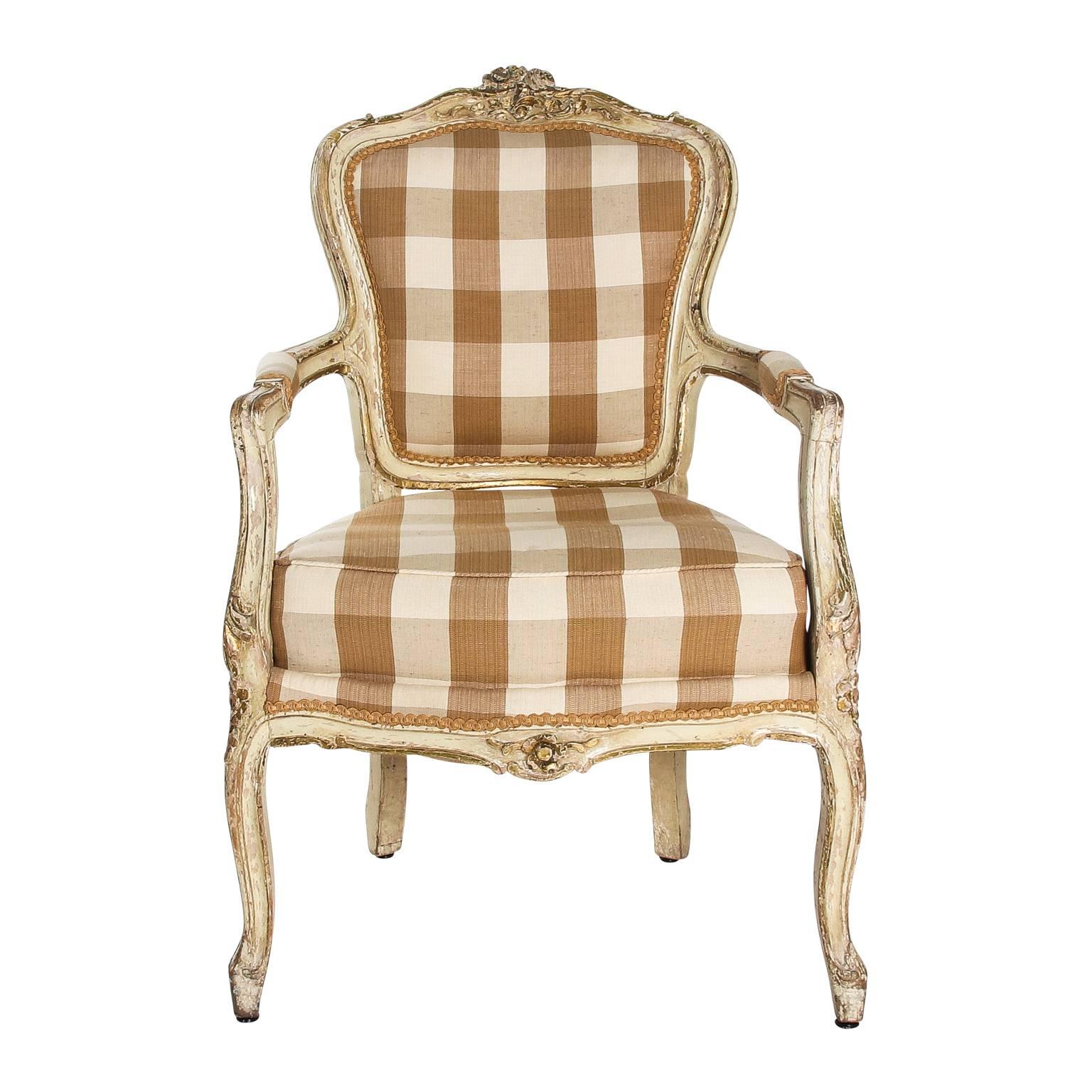 Gilt Louis XVI Open Armchairs For Sale