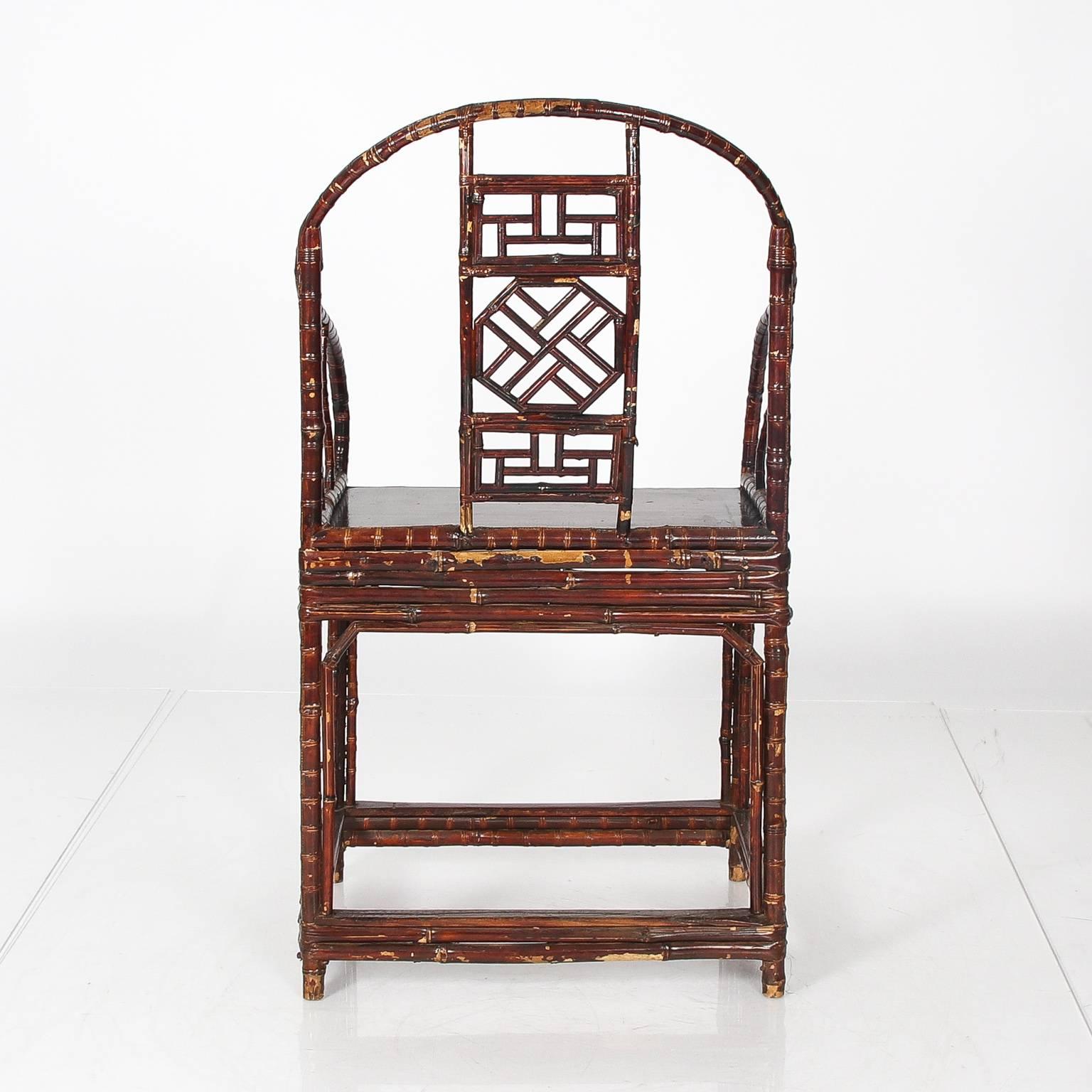 Pair of Modern Chinese Bamboo Armchair 3
