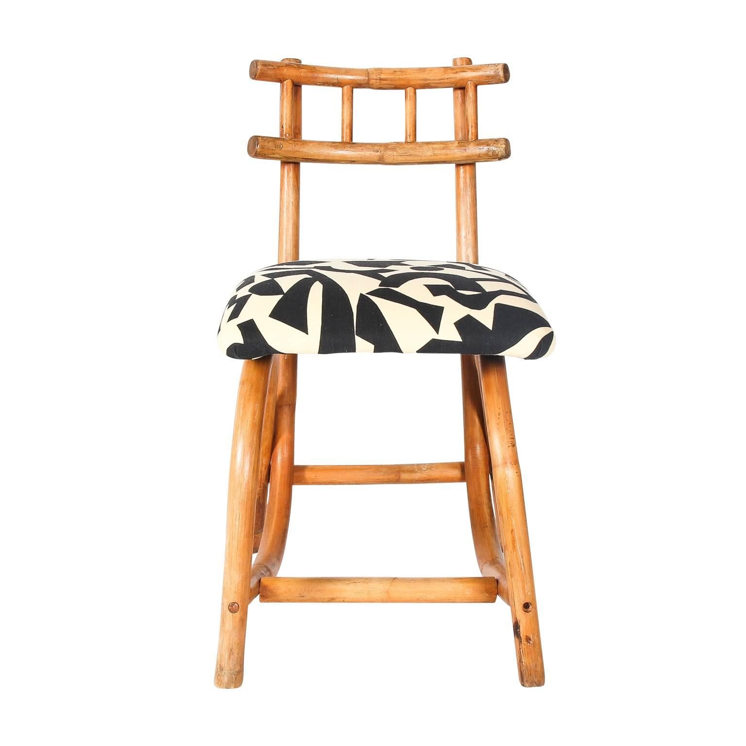 Wood Pair of Rattan Slipper Chairs