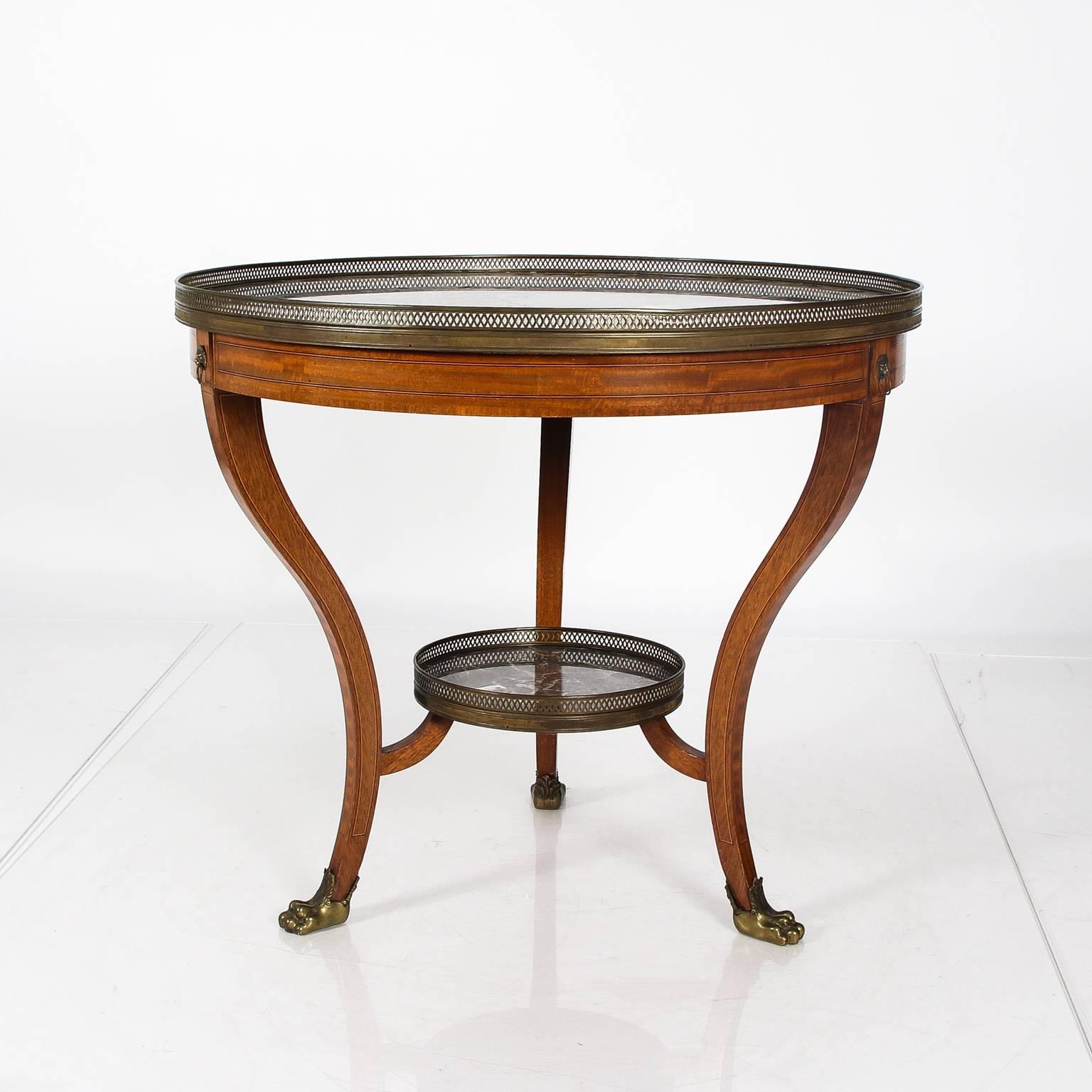 Brass Regency Style Bouillotte Table For Sale