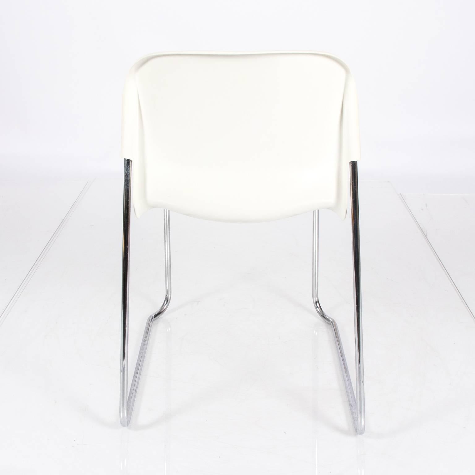 Stainless Steel Set of Gird Lang Chairs