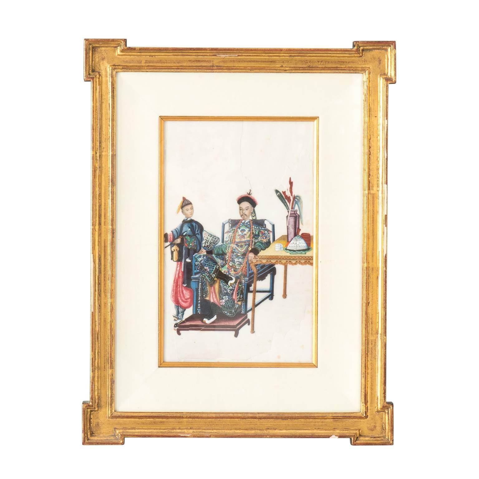 Chinese Silk Figure Paintings, Set of Four In Good Condition In Stamford, CT