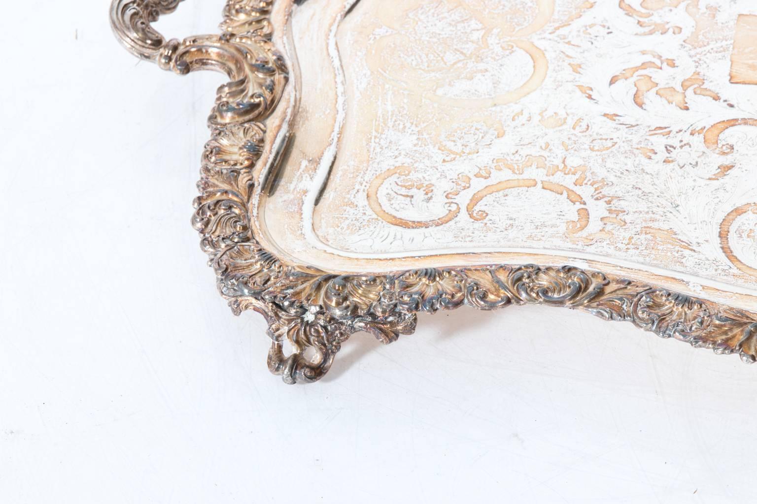 Victorian Silver Plated Tray, circa 1970s