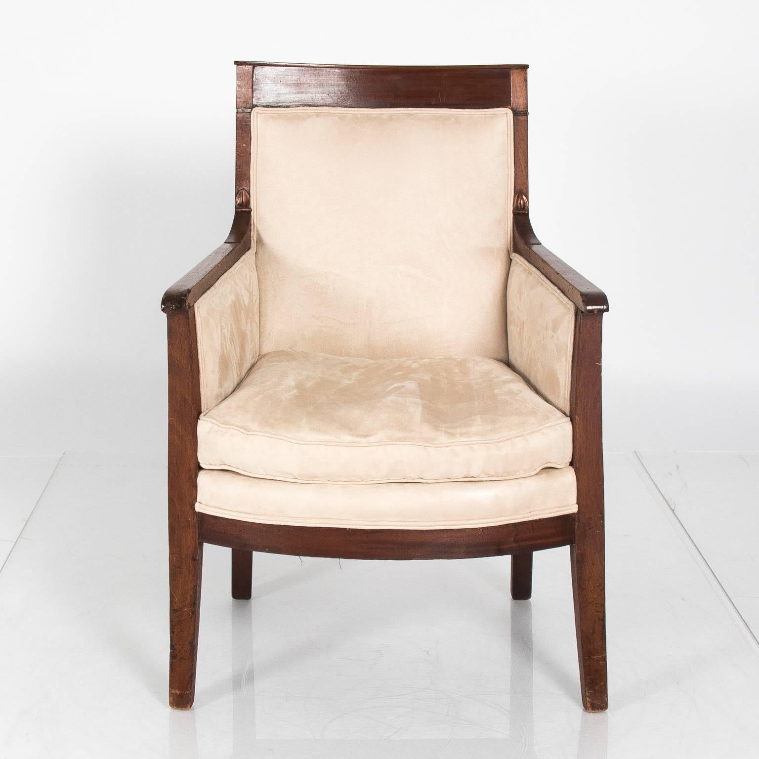 Mahogany bergere chair, circa 1830.
 