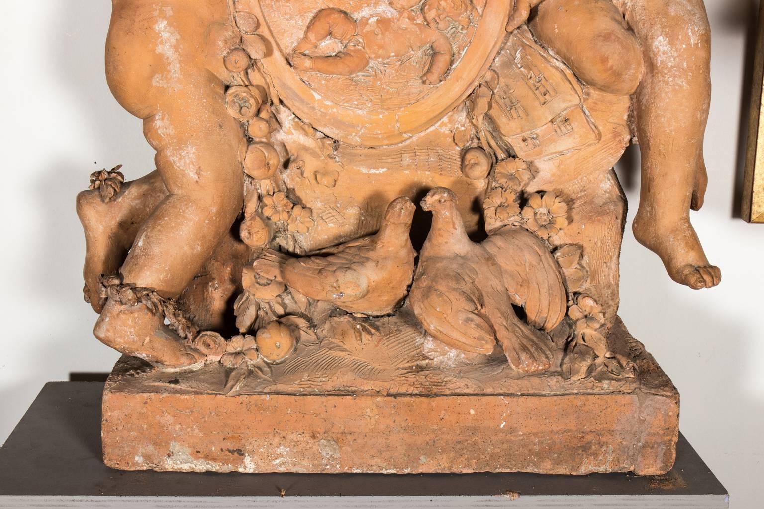 French terra cotta chimney pipe, circa 1860.
 