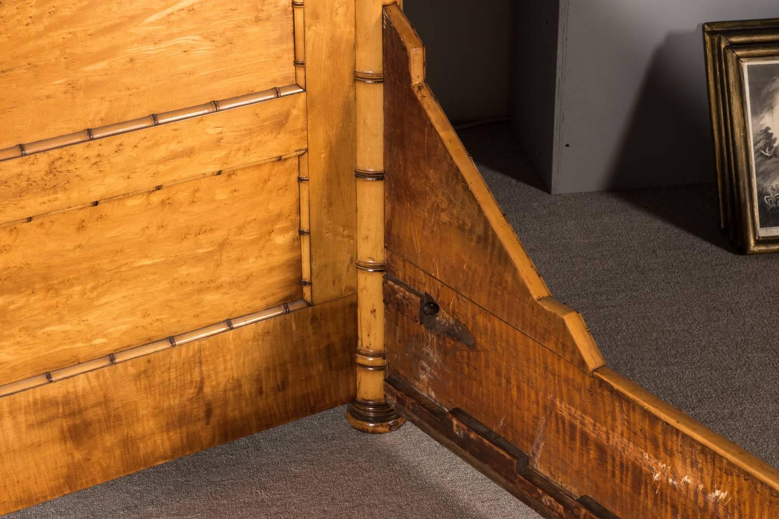 Faux bamboo bed frame, circa 1880.
 