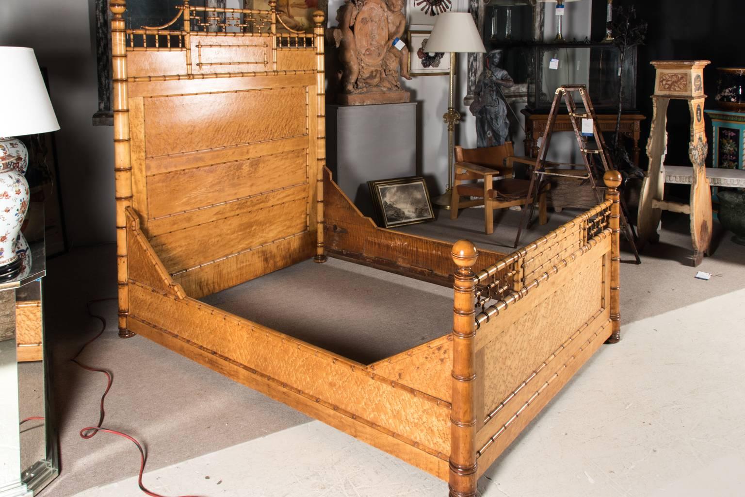 19th Century Faux Bamboo Bed Frame, circa 1880