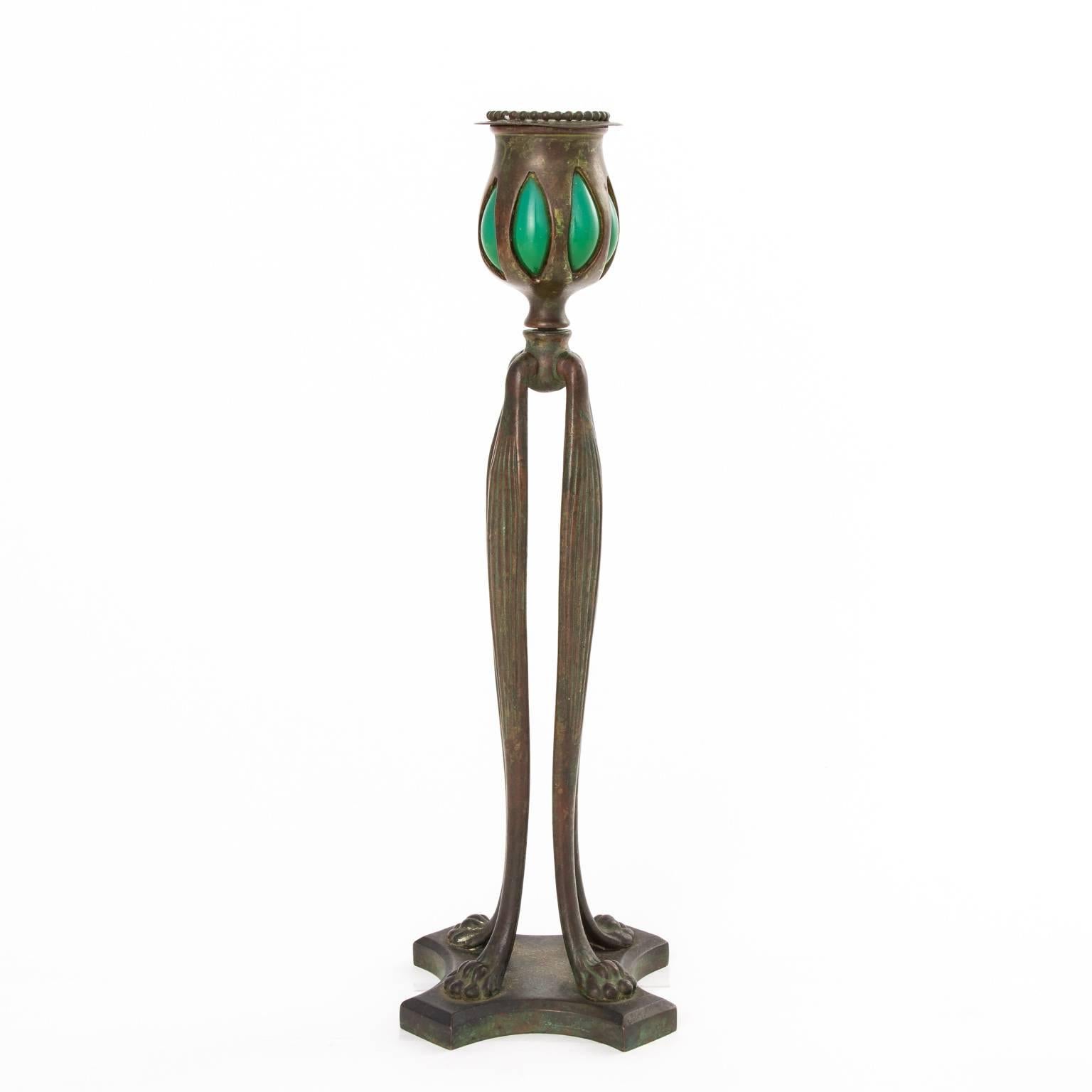 19th Century Tiffany Blown Glass Candleholder For Sale