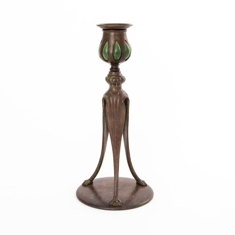 Tiffany Bronze Candlestick For Sale at 1stDibs