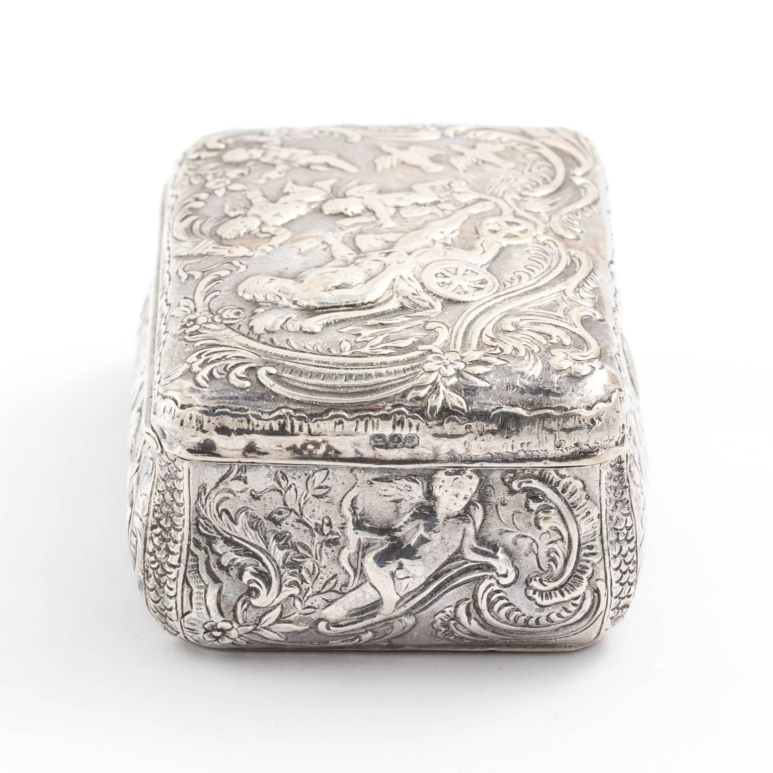 20th Century Sterling Silver Repoussé Trinket Box, circa 1900