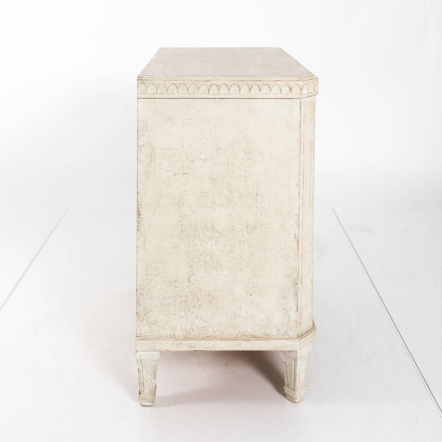 Early 19th century Swedish commode in a white finish.
 