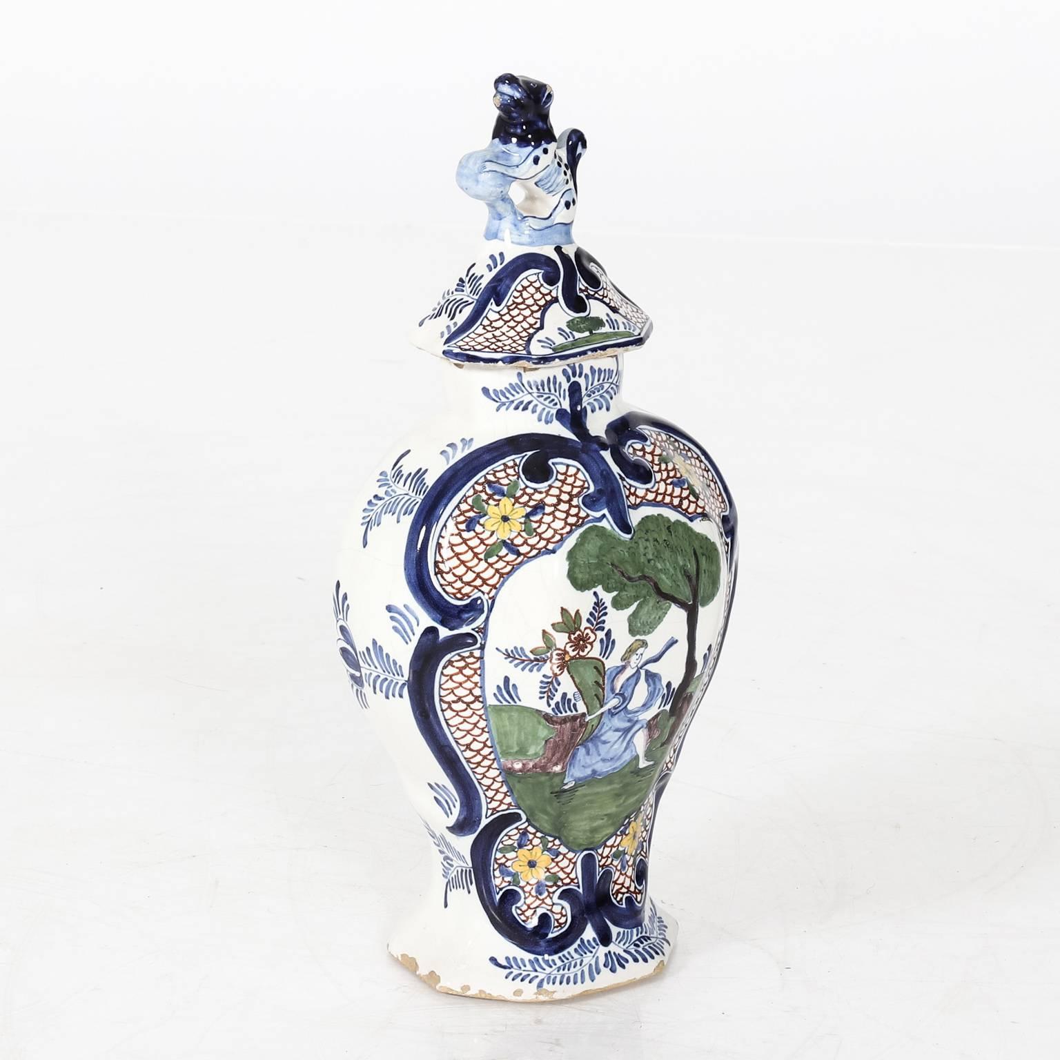 Pair of 18th Century Dutch Delft Vases 2