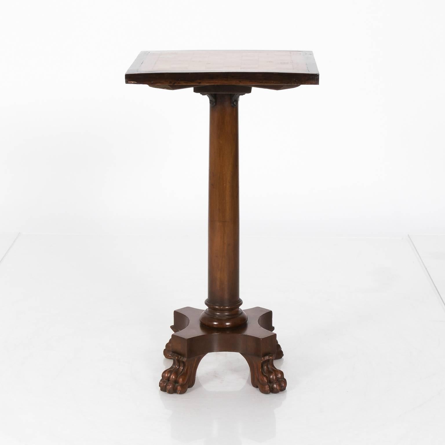 Inlay Checkerboard Pedestal Table