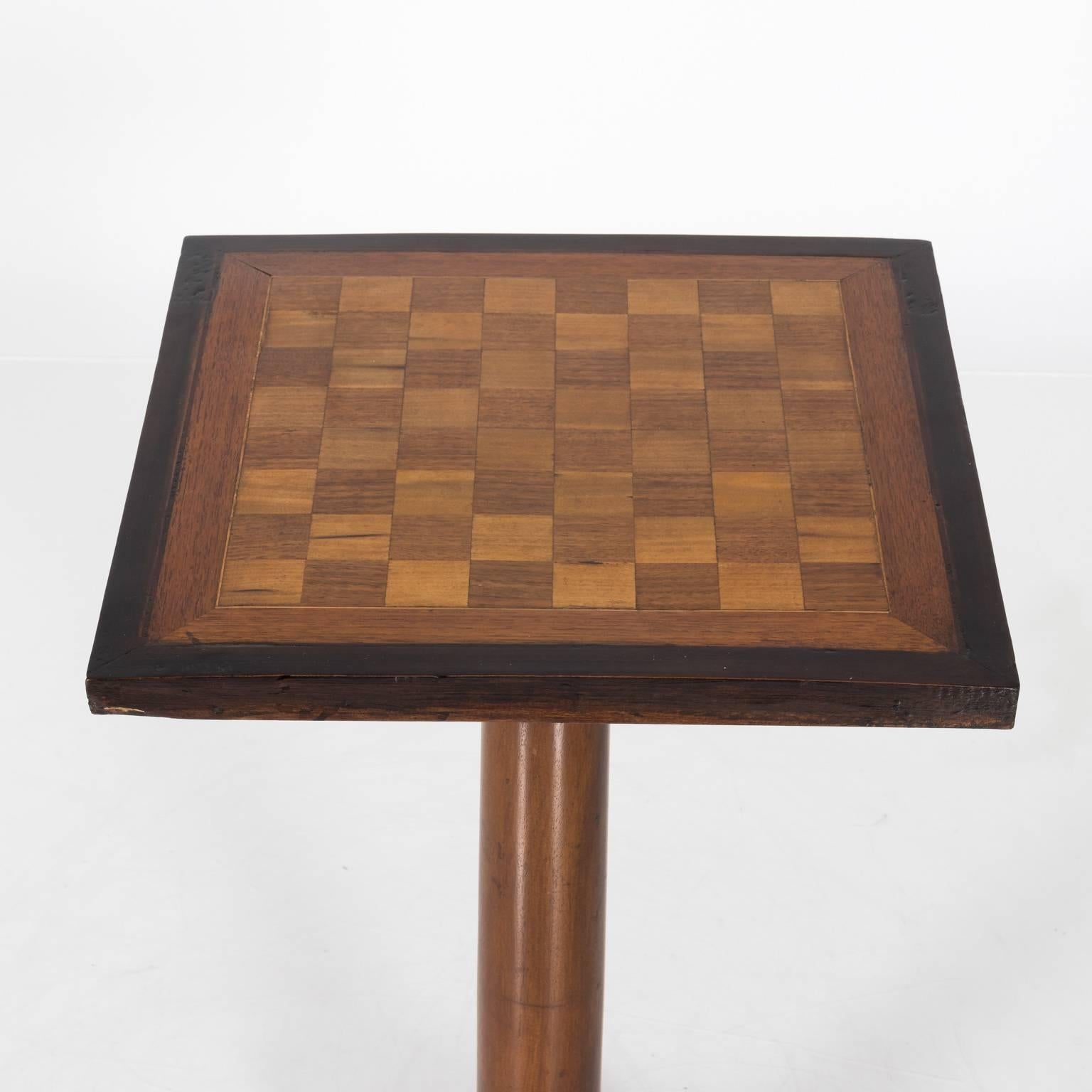 20th Century Checkerboard Pedestal Table