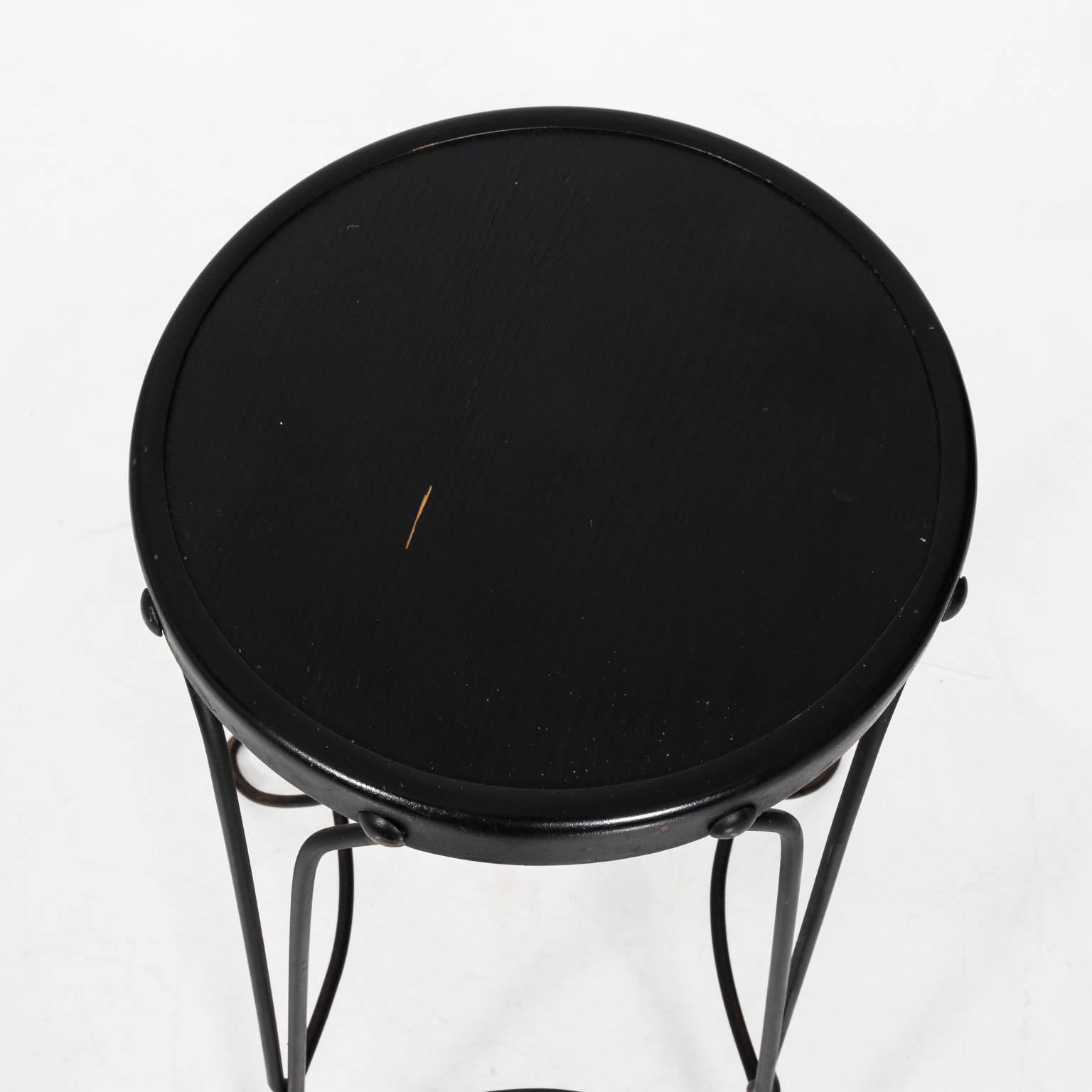 Painted Pair of French Bistro Bar Stools For Sale