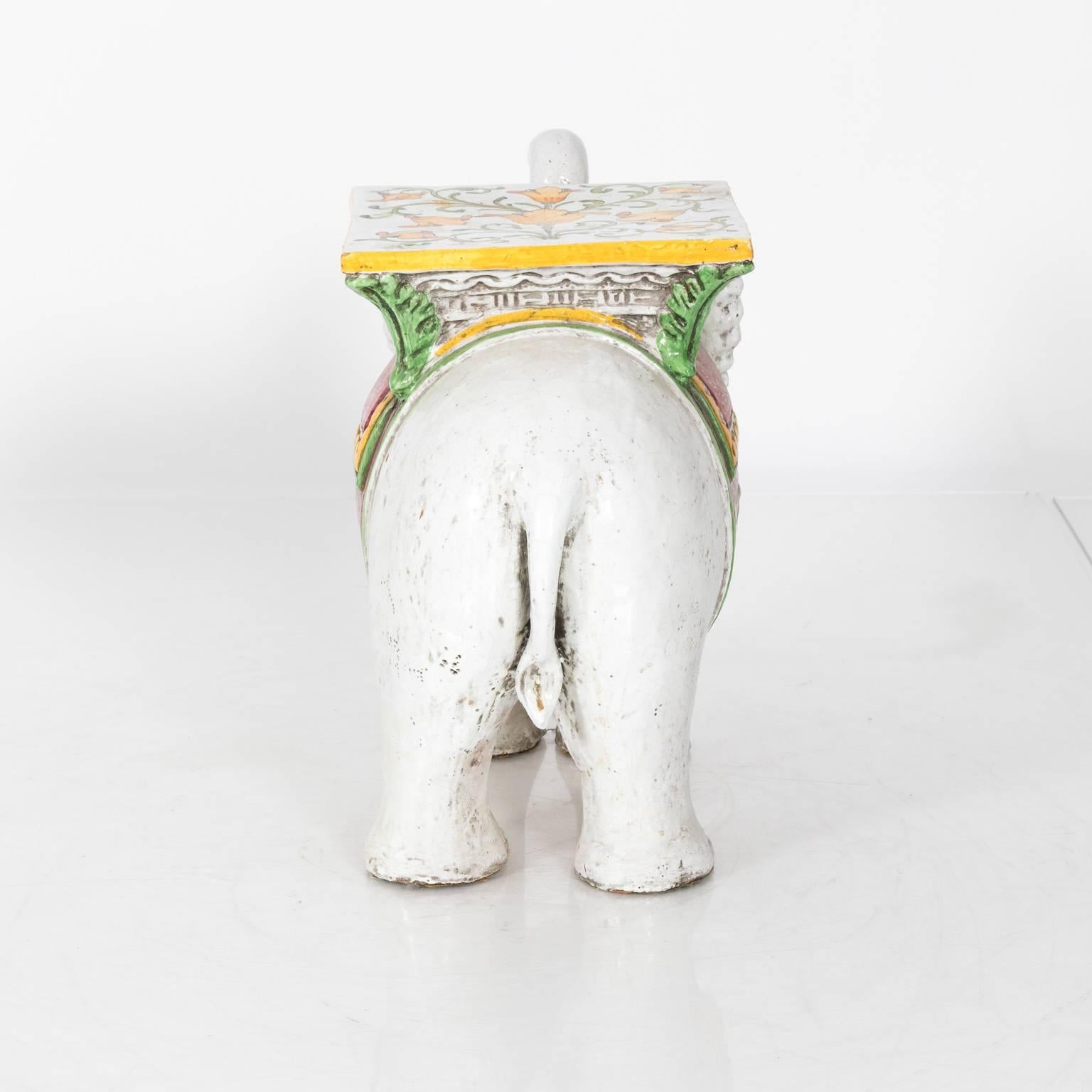 20th Century Ceramic Elephant Garden Stool For Sale