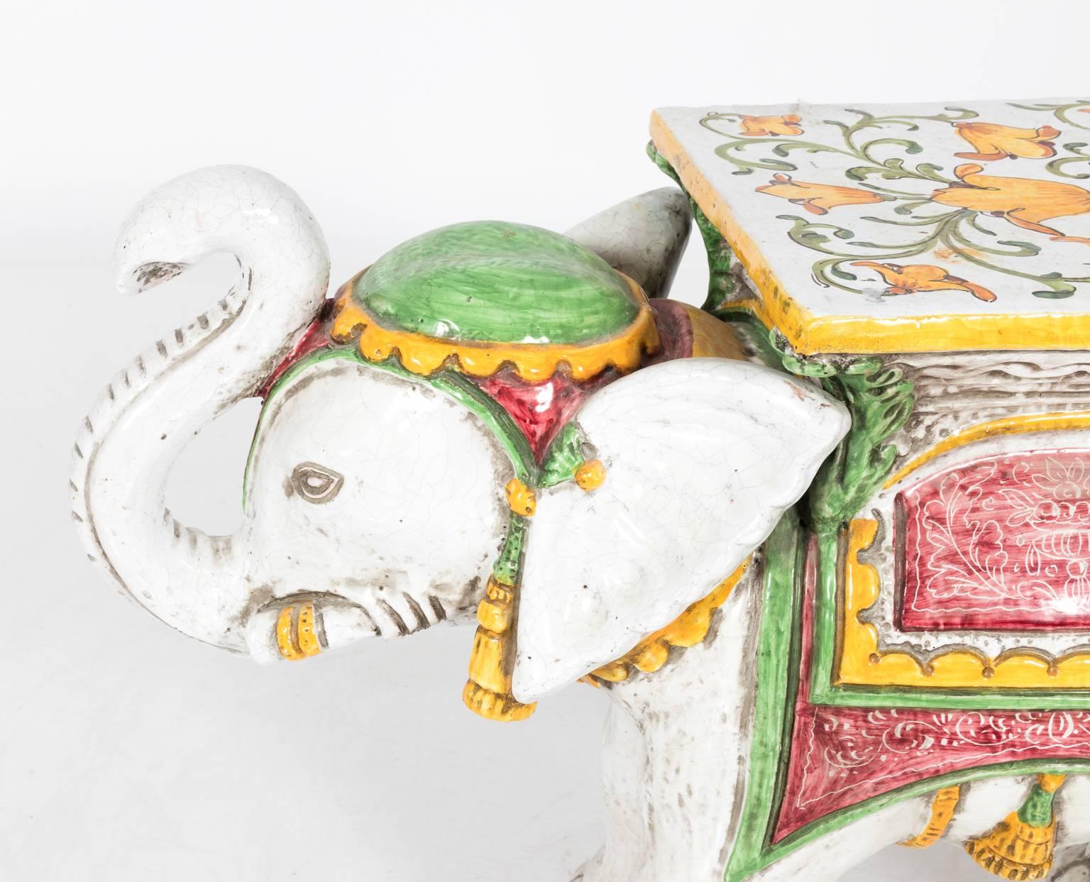 Ceramic Elephant Garden Stool For Sale 2