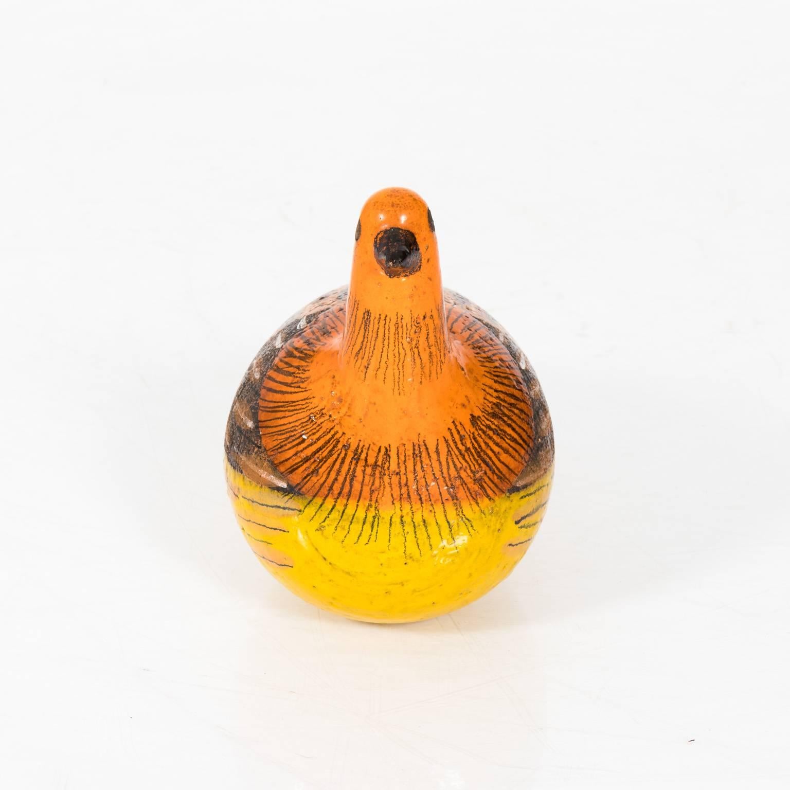 Painted Ceramic Bird by Alvino Bagni for Bitossi For Sale