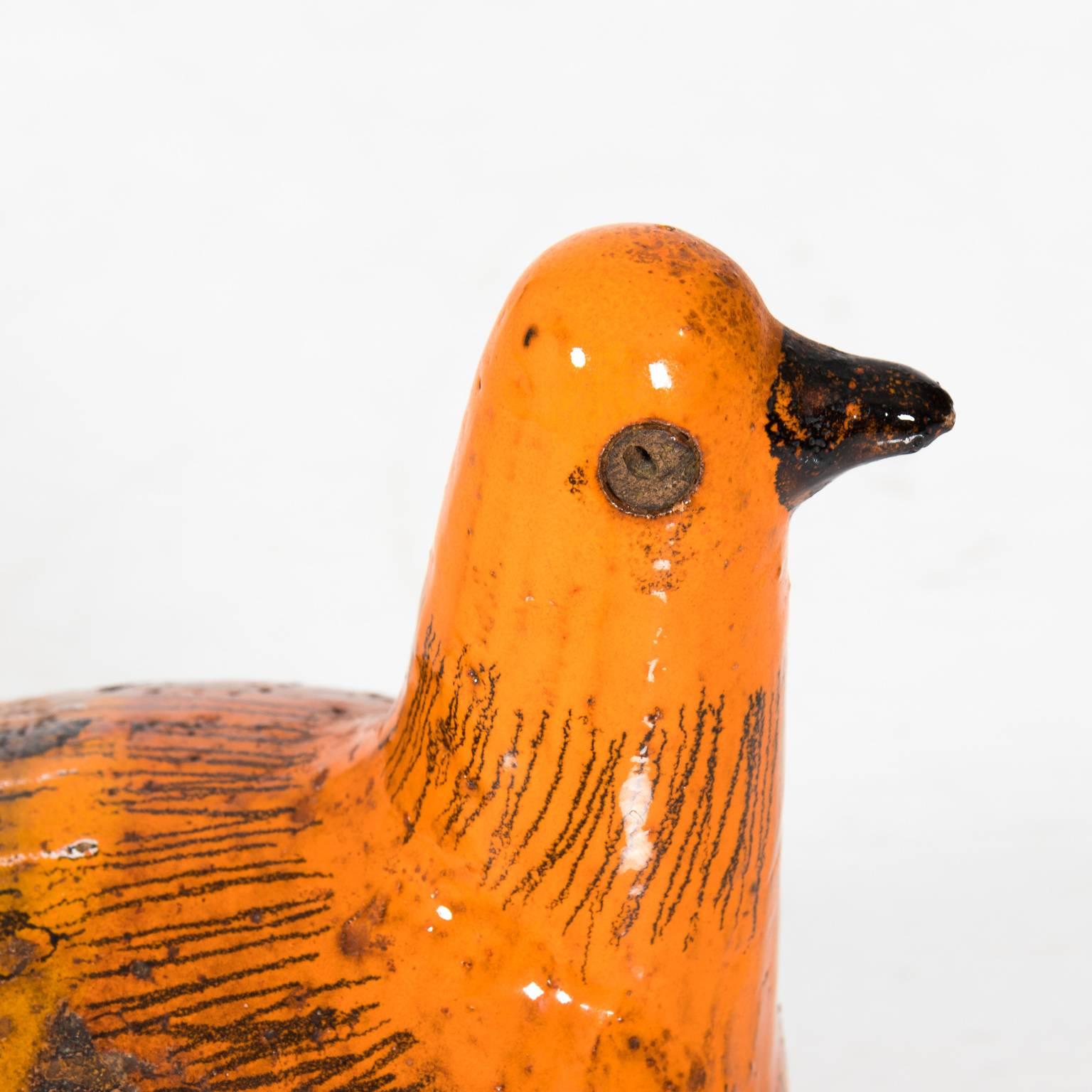 Multi-glazed and detailed ceramic bird by Alvino Bagni, circa 1960.
 