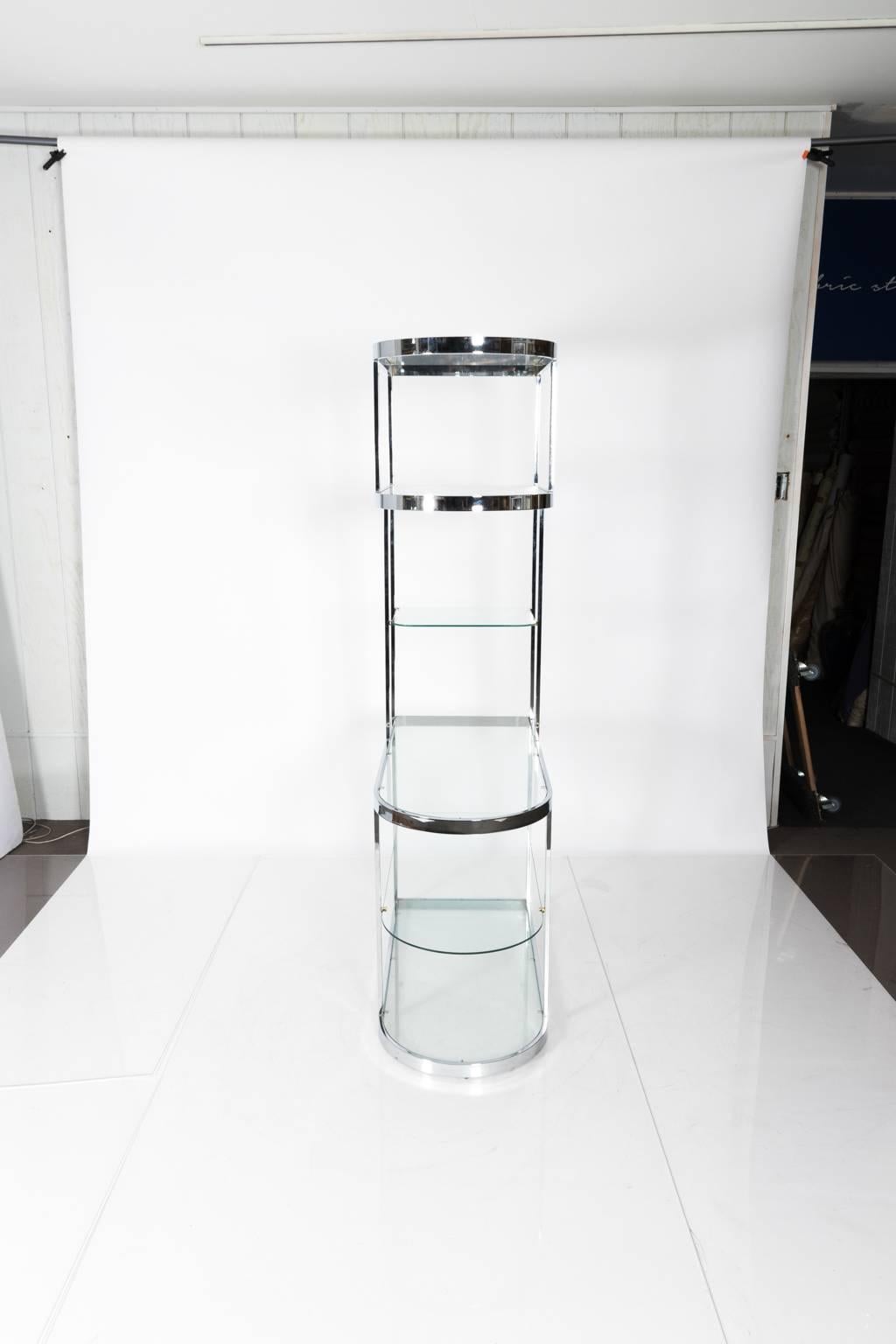 Mid-Century Modern Milo Baughman Style Asymmetrical Étagère For Sale