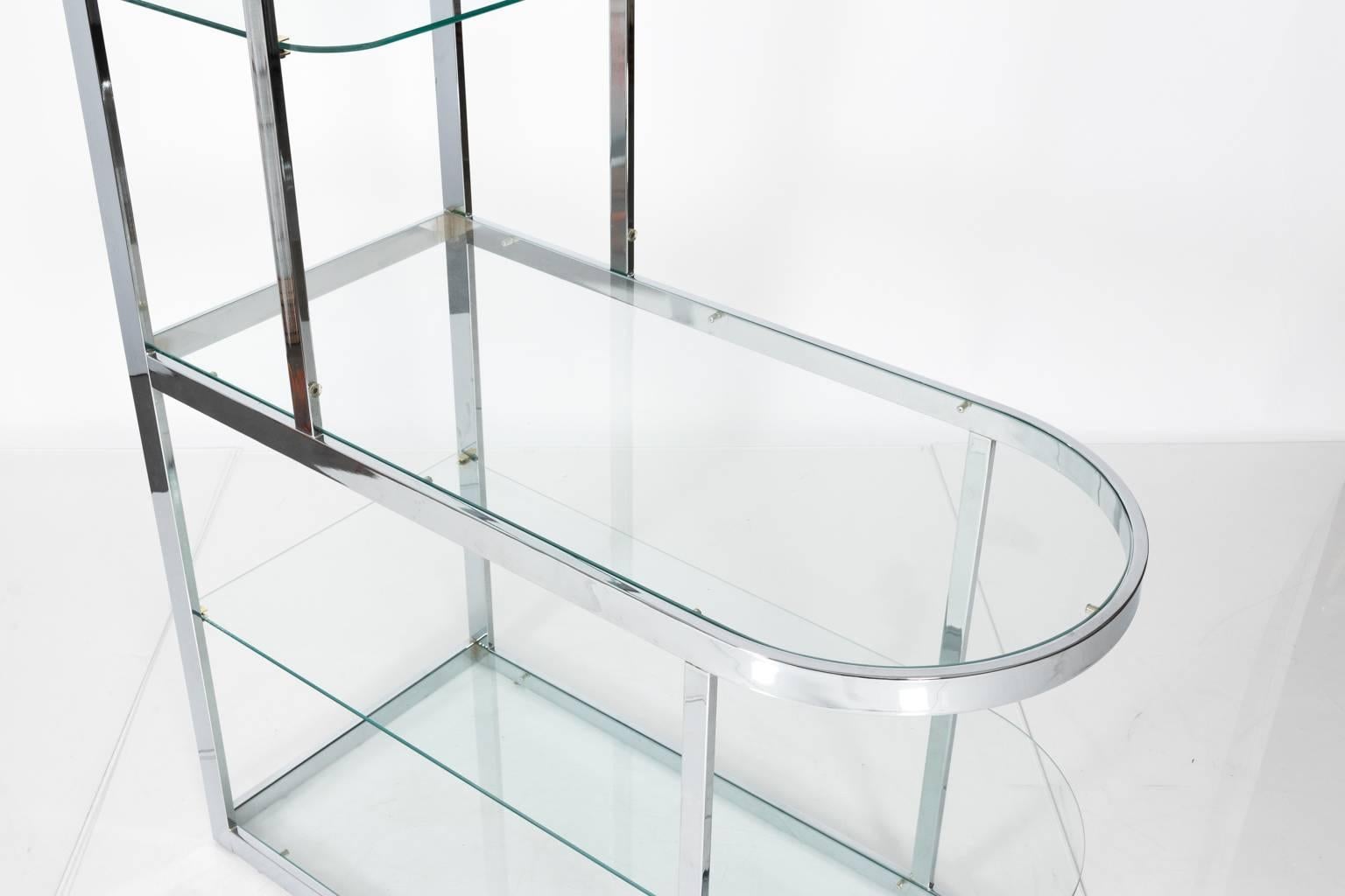 20th Century Milo Baughman Style Asymmetrical Étagère For Sale