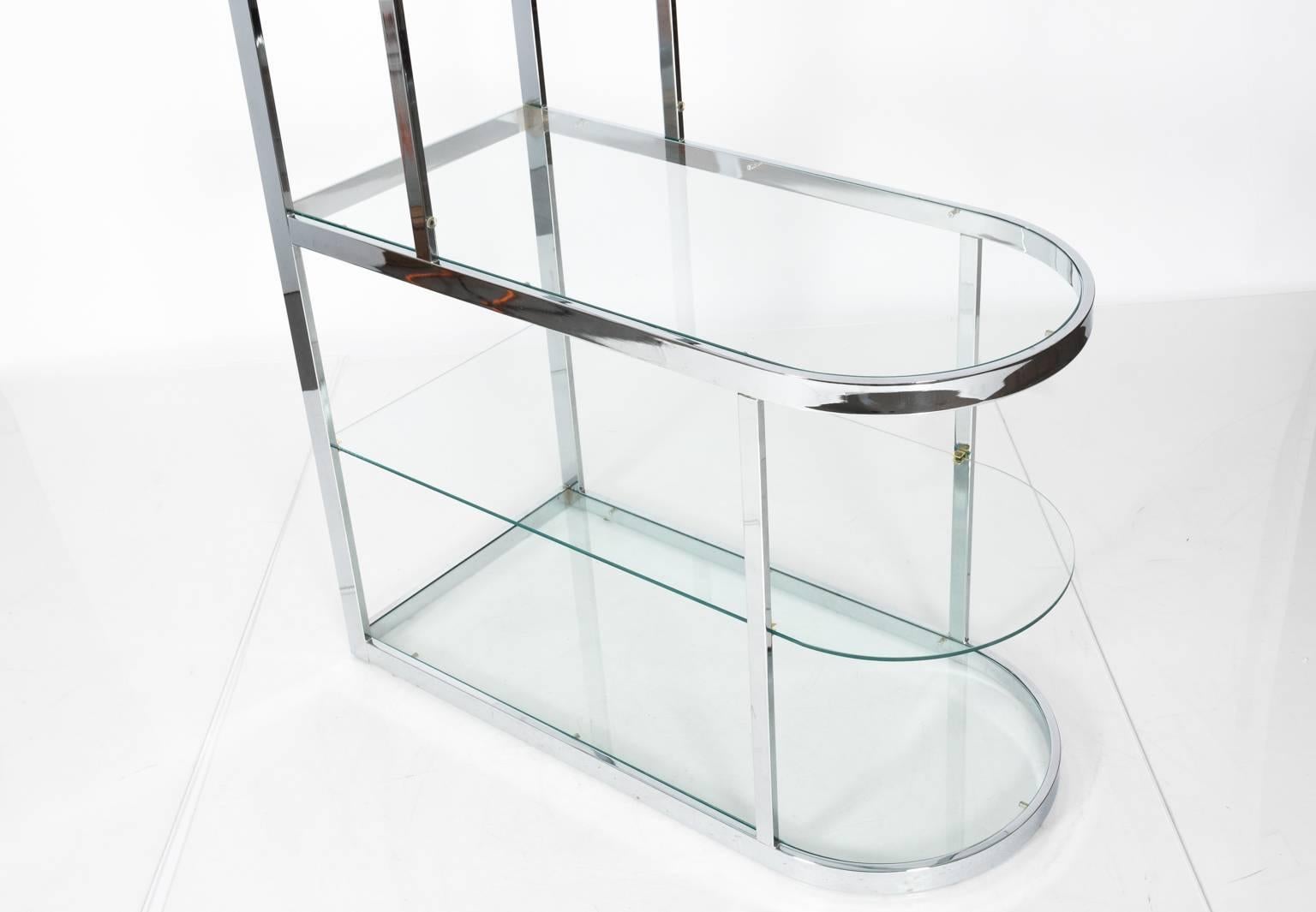 Milo Baughman Style Asymmetrical Étagère For Sale 2