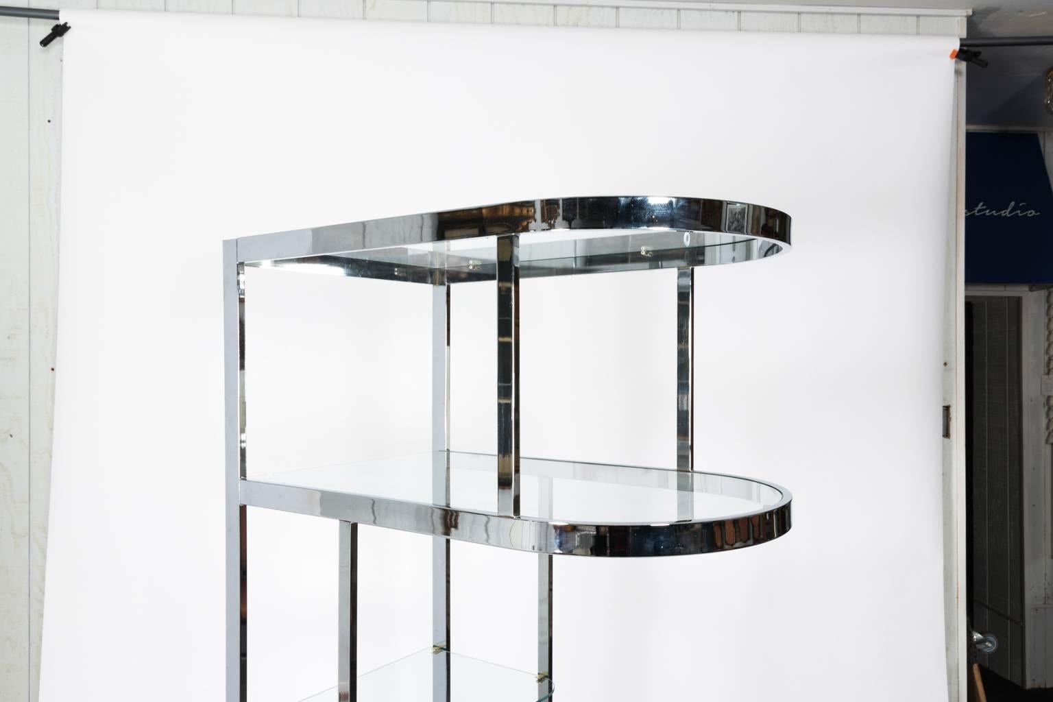 Milo Baughman Style Asymmetrical Étagère For Sale 1