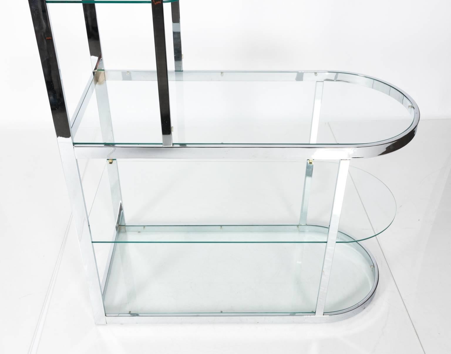 Milo Baughman Style Asymmetrical Étagère For Sale 3