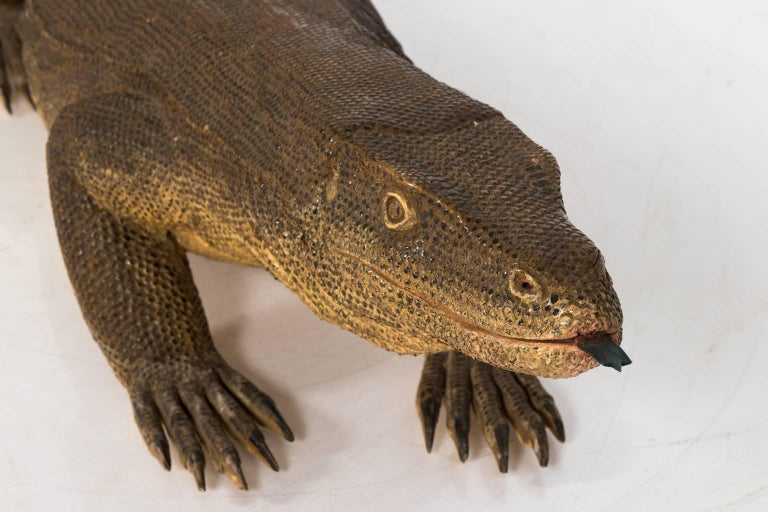 LifeSized Carved Wooden Lizard at 1stDibs