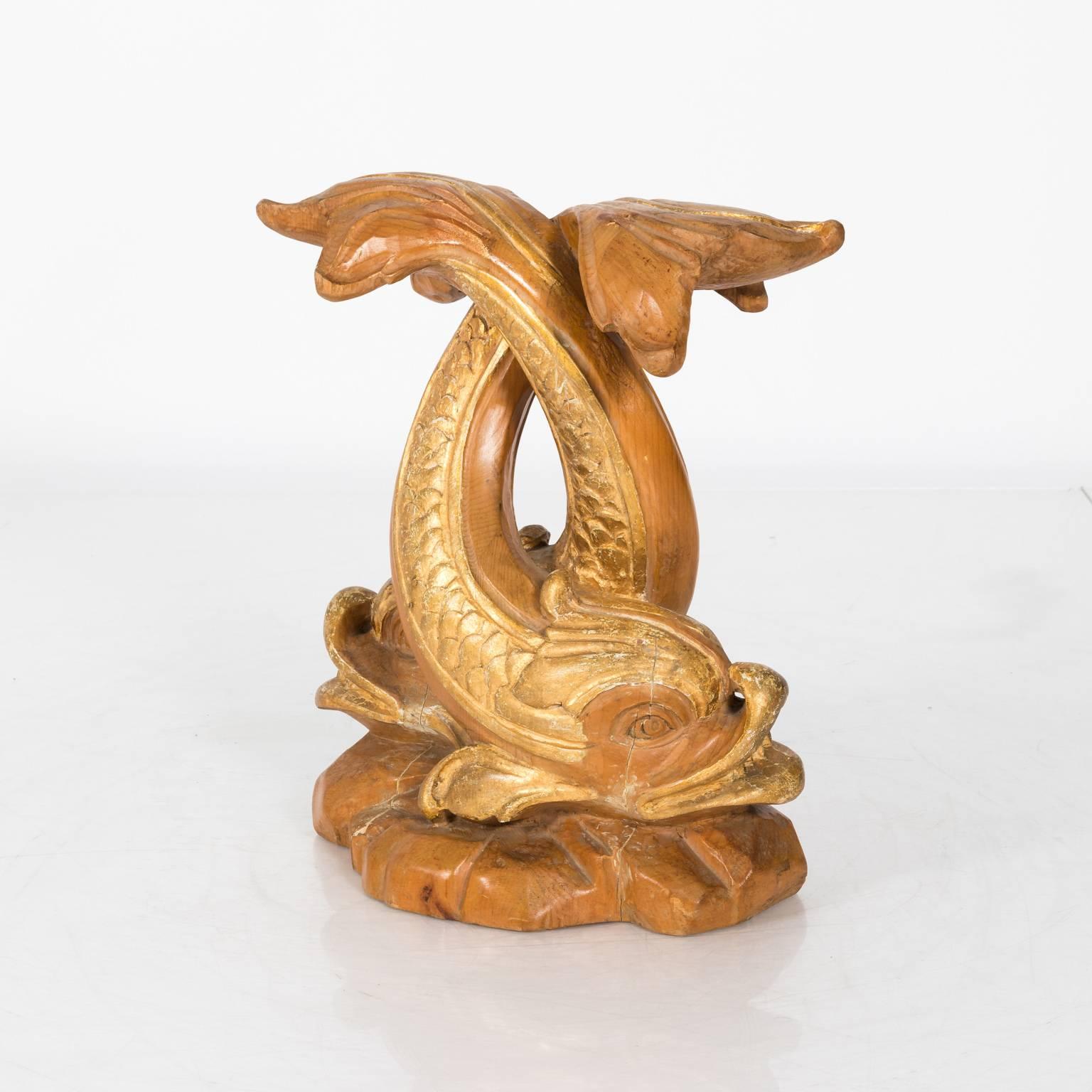 Gilt Pair of Italian Dolphin Base