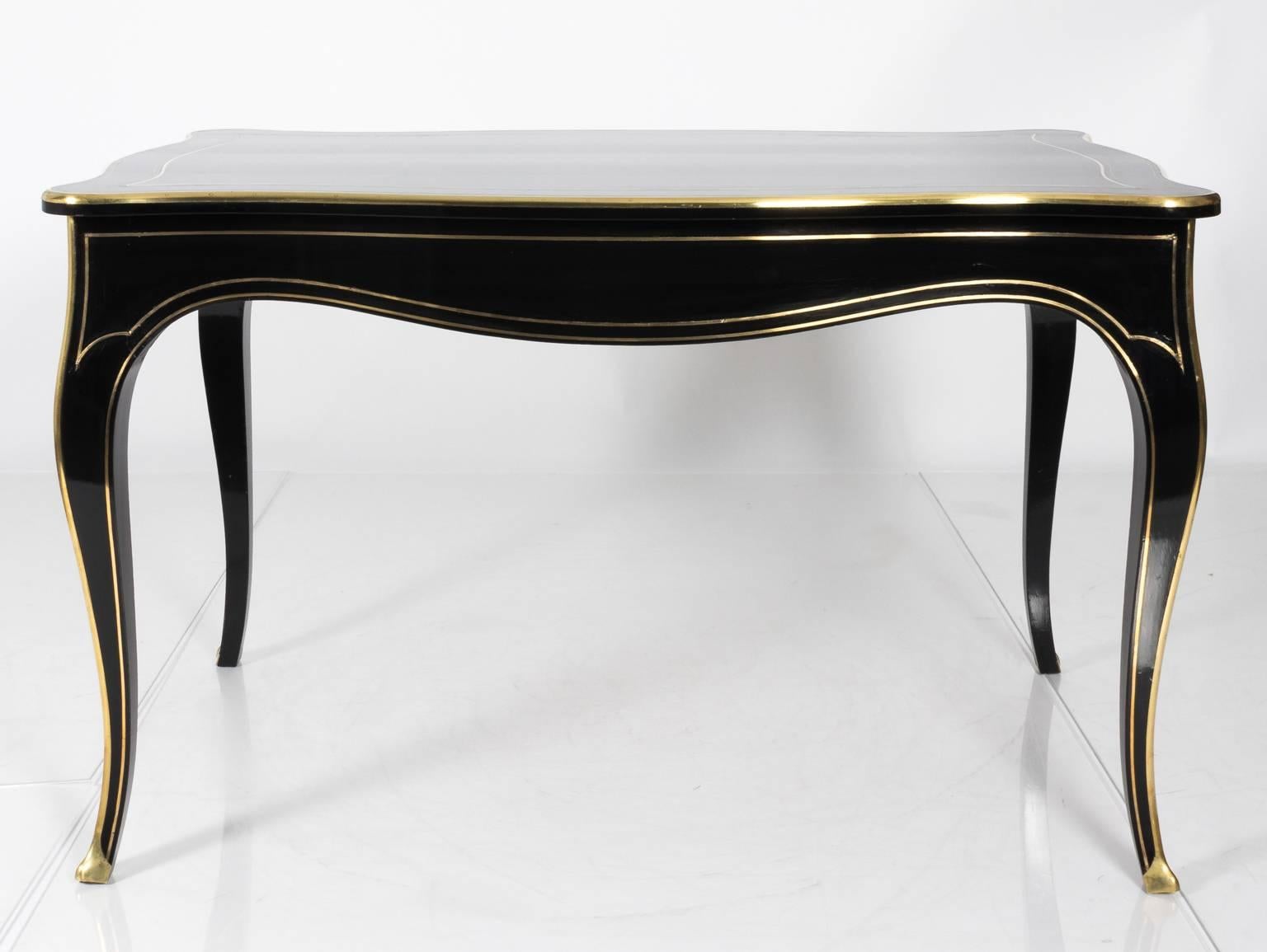 19th century French black lacquered writing desk.
 