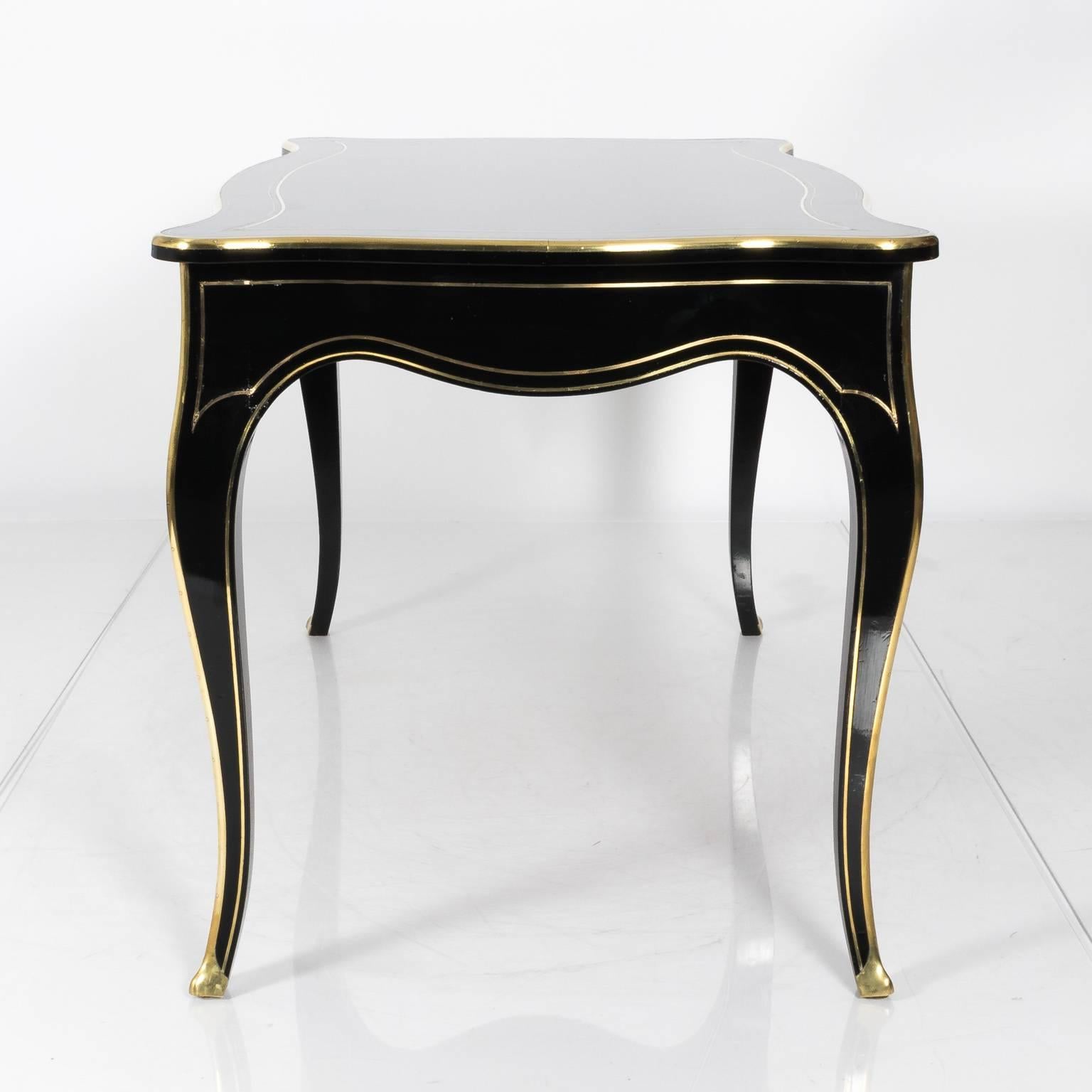 1880s French Black Lacquered Writing Desk 3